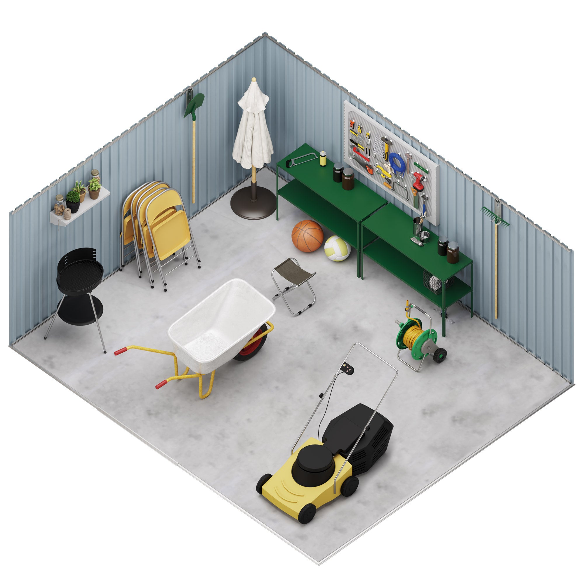 Abri de Jardin Premium Uppsala 13.22m2 avec bûcher - Garantie 10 Ans -397x333x191cm. Remise Métal - 5