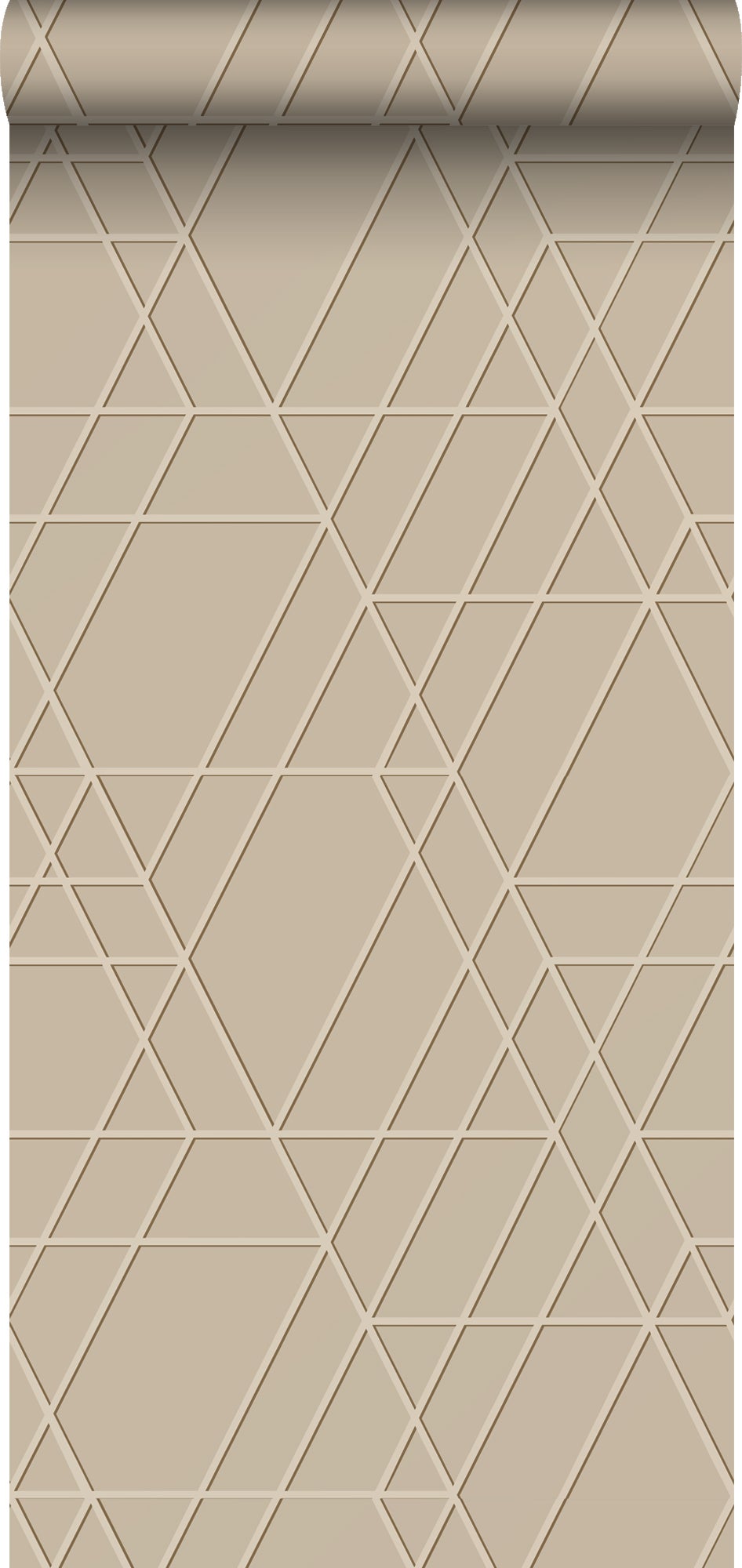 Tapeta graficzny motyw 3D beżowym - 50 x 900 cm - ESTAHOME