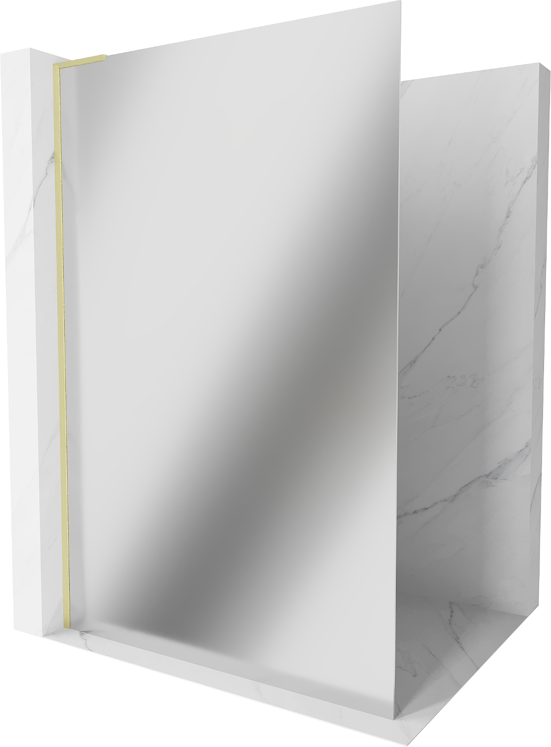 Mexen Kioto L ścianka prysznicowa Walk-in 80 x 200 cm, lustro, złota szczotkowana - 800-080-103-55-50