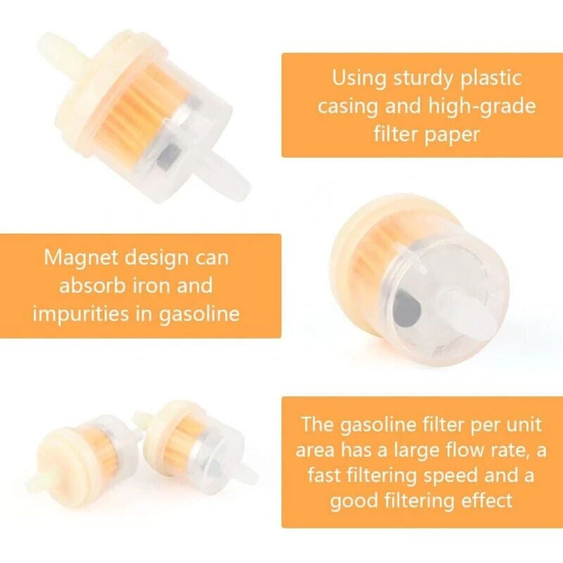 Filtre à cartouche magnétique 10 pièces, filtre à essence pour moto, tondeuse, tracteur, élimine impuretés carburant - 2