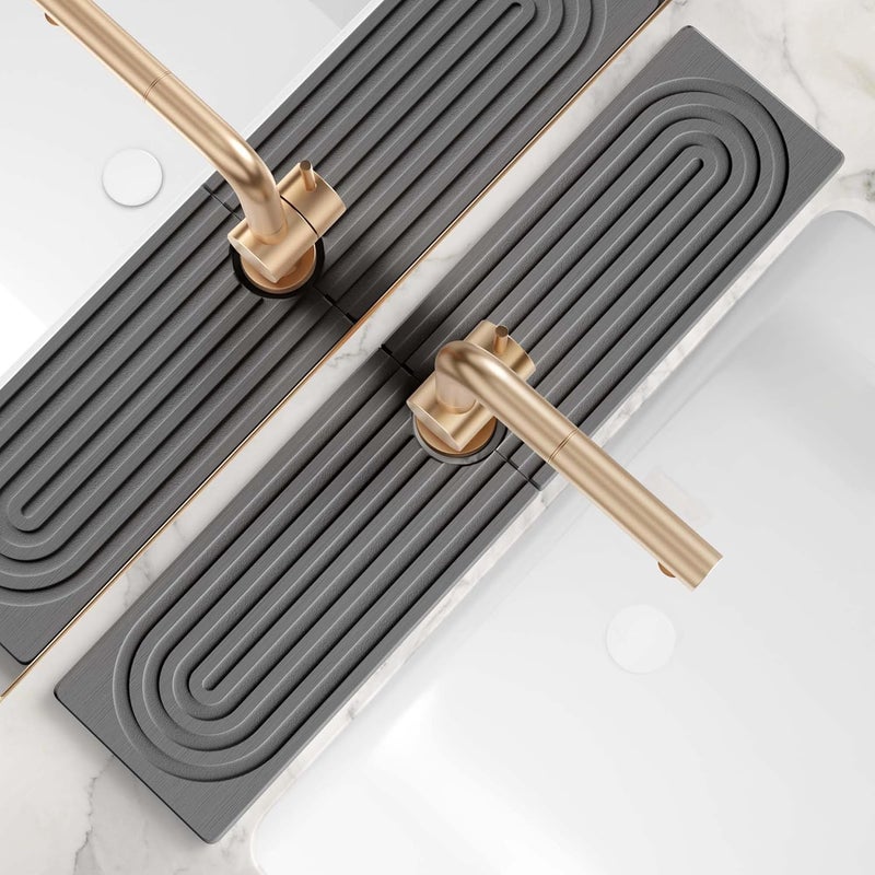 Mata ochronna na blat łazienkowy z ziemią okrzemkową, ciemnoszara, 45*10*0,9 cm.