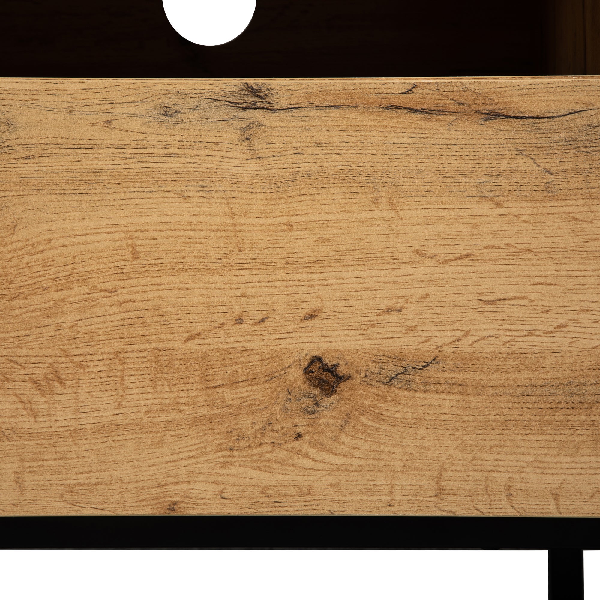 Meuble TV 180cm style industriel à grain de bois - naturel - 7