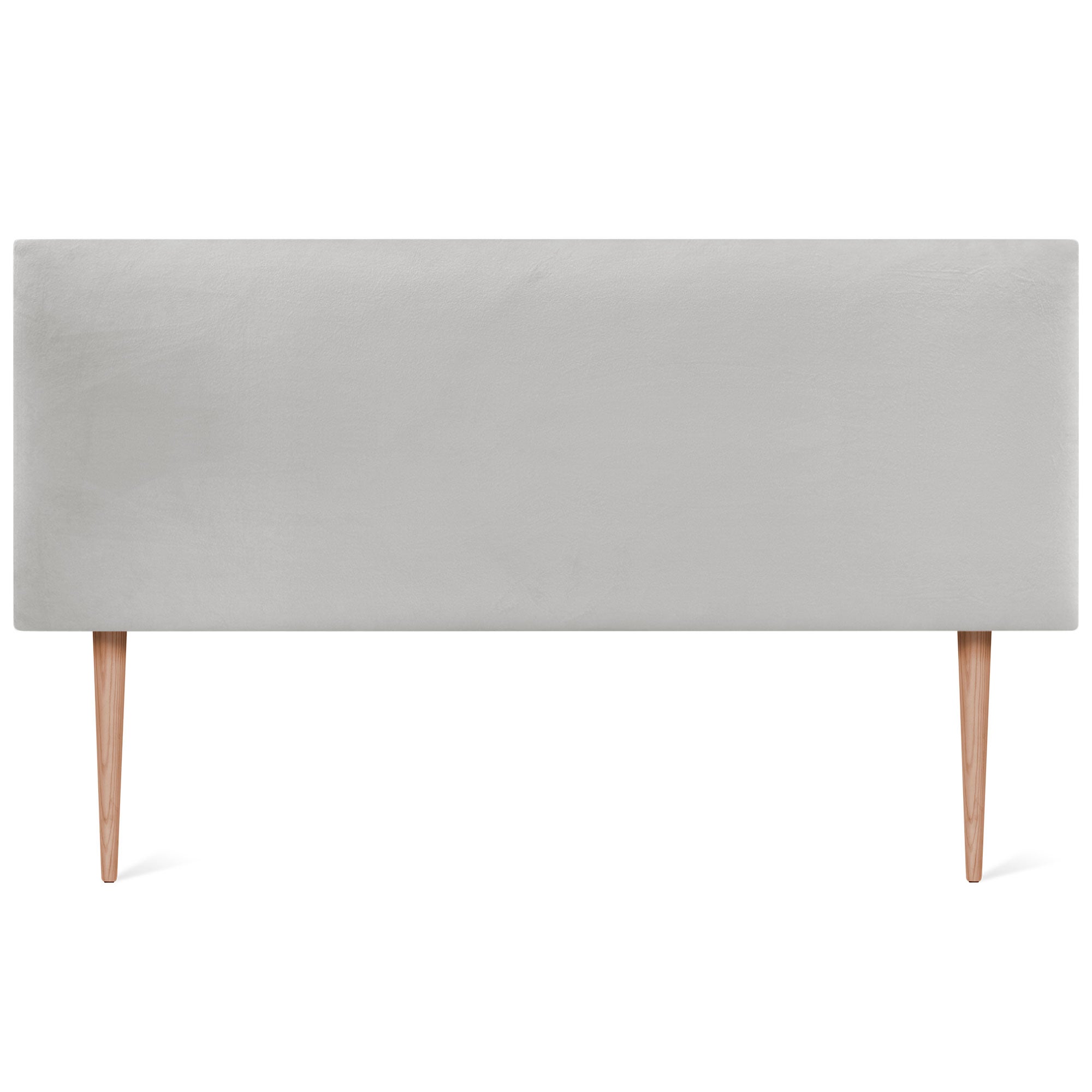 DHOME Testiera in Velluto Liscio con Gambe Camera da letto Imbottita con Testiera Imbottita Moderna di Fascia Alta (Bianco, 160x105cm) - 2