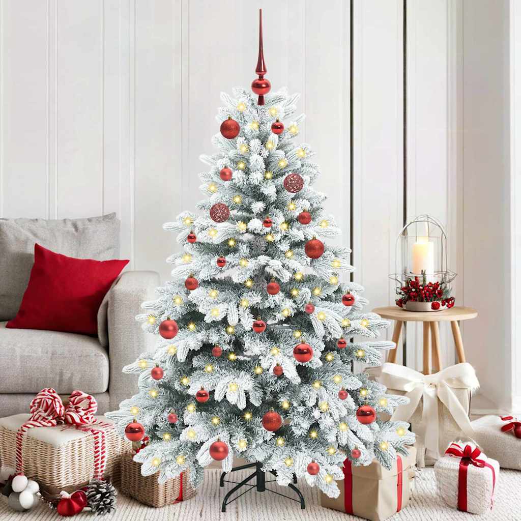 Sztuczna choinka z 150 diodami LED Zielony 150 cm PE i PVC