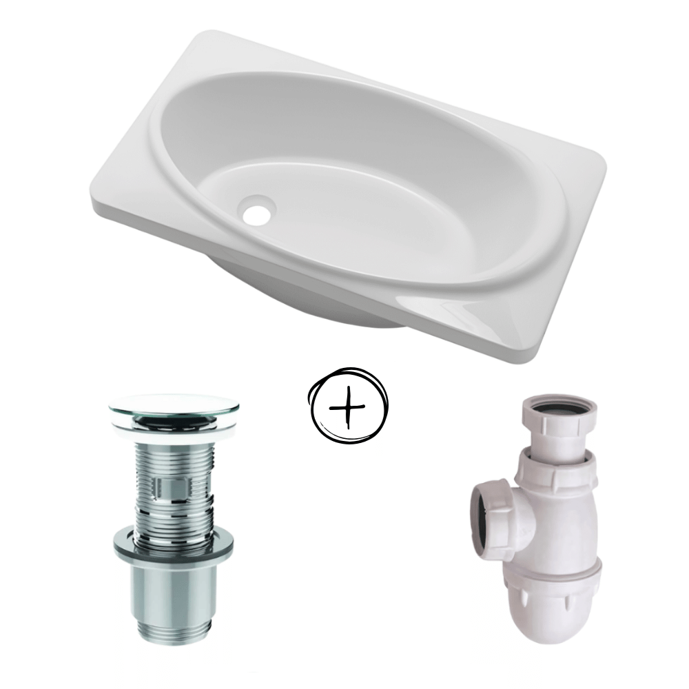 Pack baignoire bébé 1000/520 mm + bonde + siphon - 2