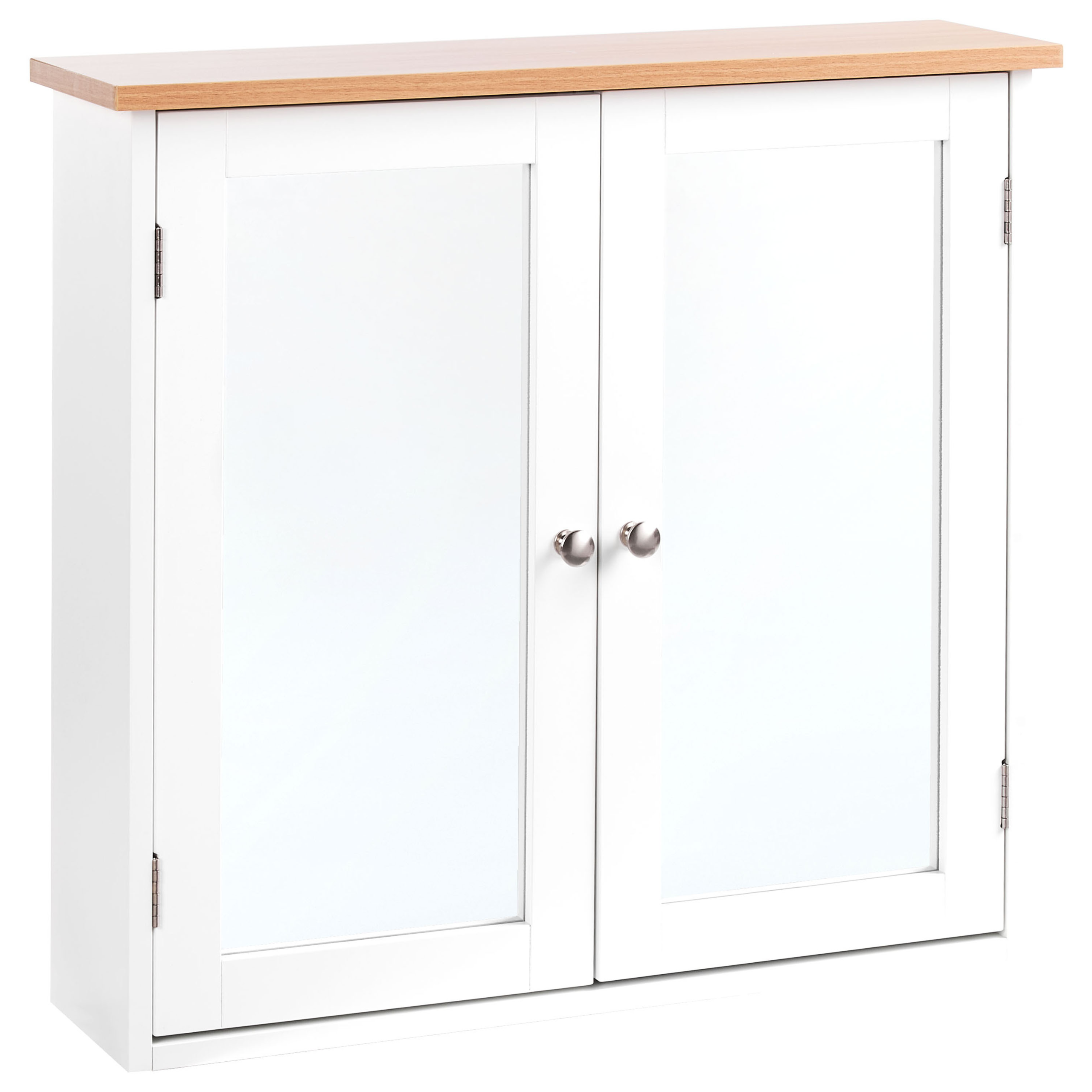 Beliani armario con espejo de pared para baño alamos 65 cm 60 cm blanco
