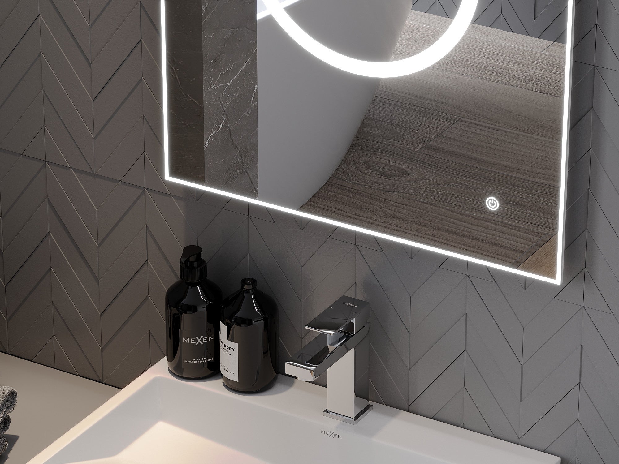 Mexen Koga lustro łazienkowe podświetlane 50 x 70 cm, LED 6000K, antypara - 9821-050-070-611-00 - 5