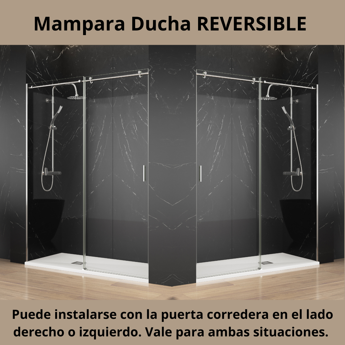 Parete doccia frontale 1 porta 1 scorrevole fissa | Altezza 195 cm Trasparente | Profilo cromato lucido 165 cm (adattabile 160.1-165) - 3