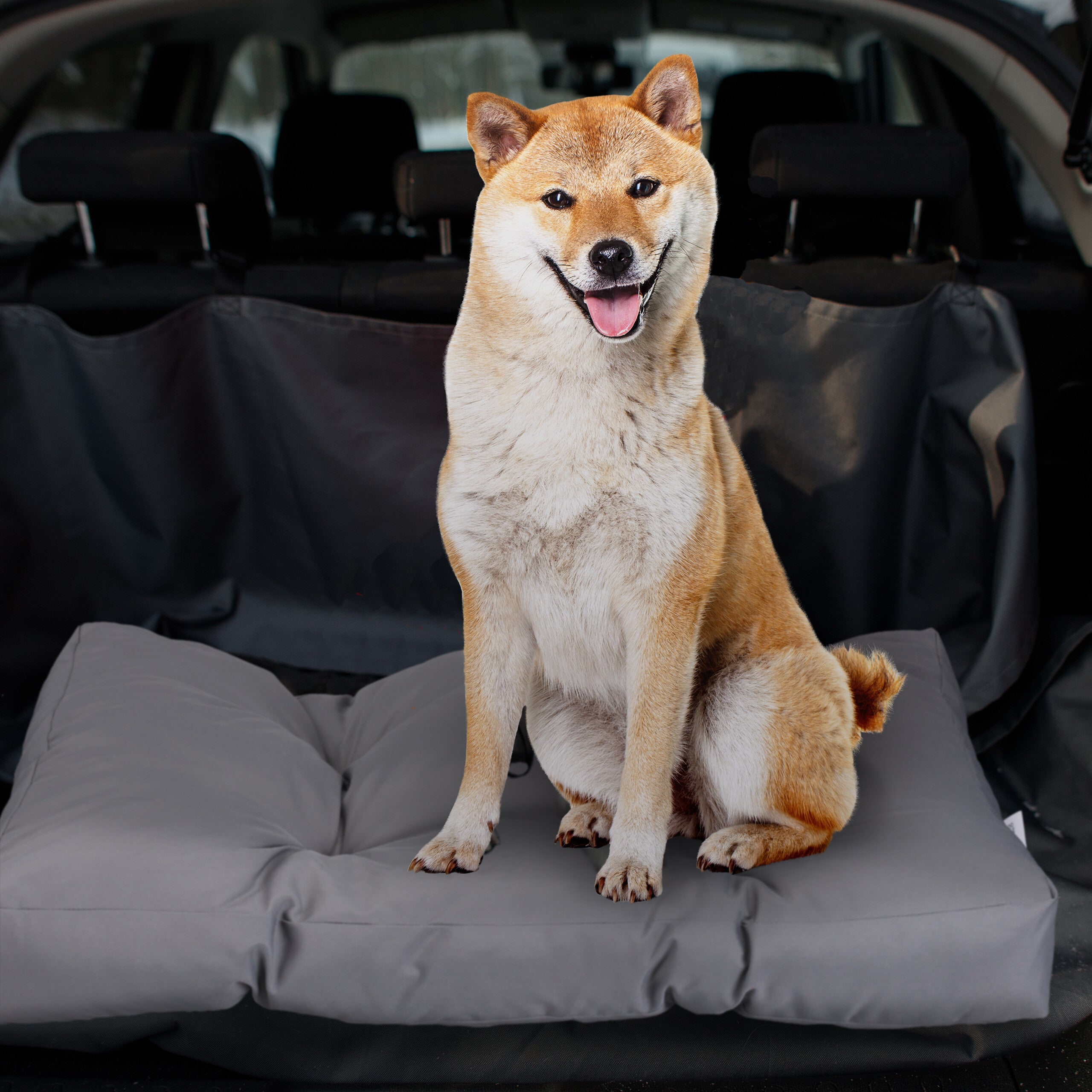 Cama para Perros Grandes, Impermeable, Colchón Mascota, Cojín Blando, Lavable, 110 x 90 cm, Gris, Relaxdays - 2