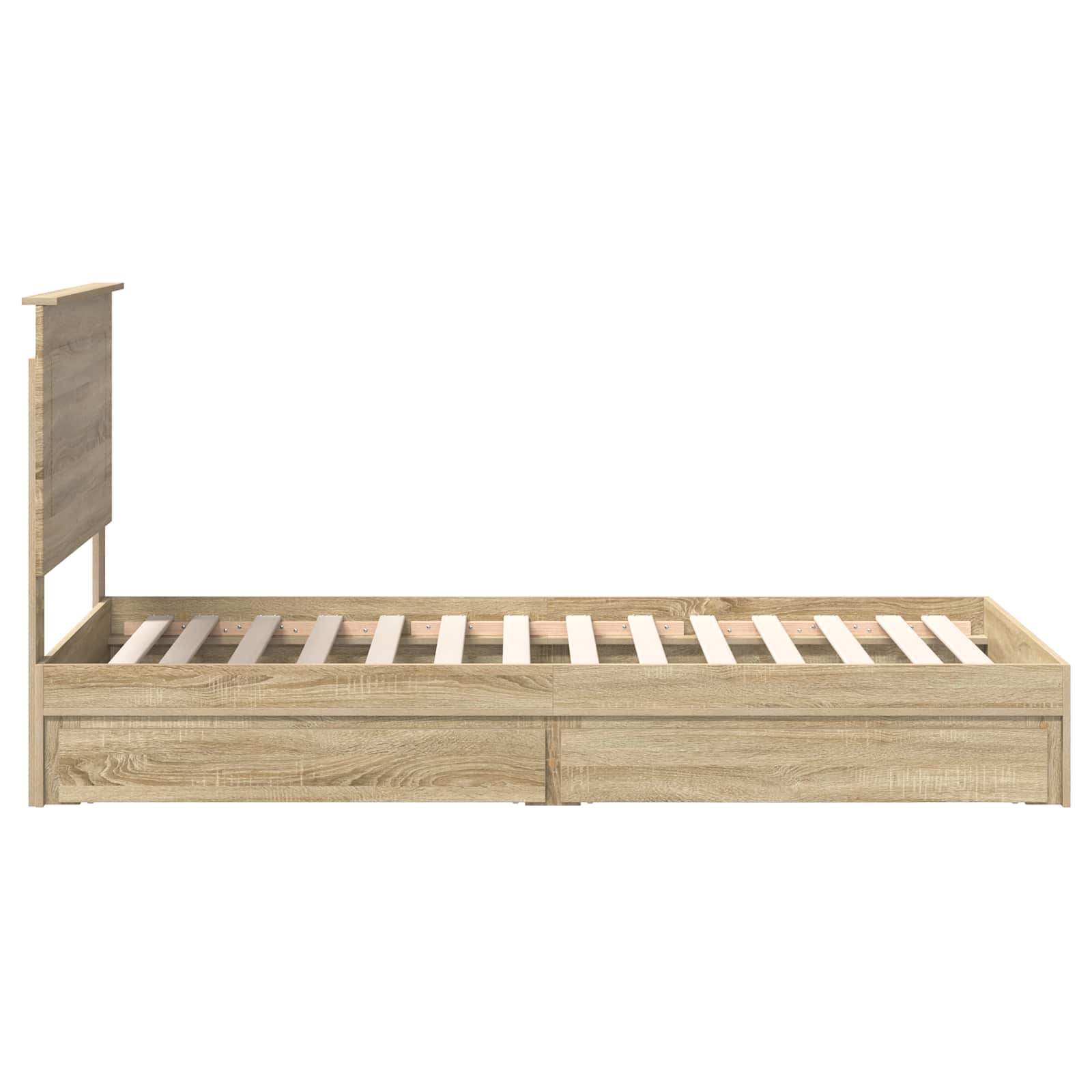 Lit de rangement chêne 75 x 190 cm panneau de bois - 9
