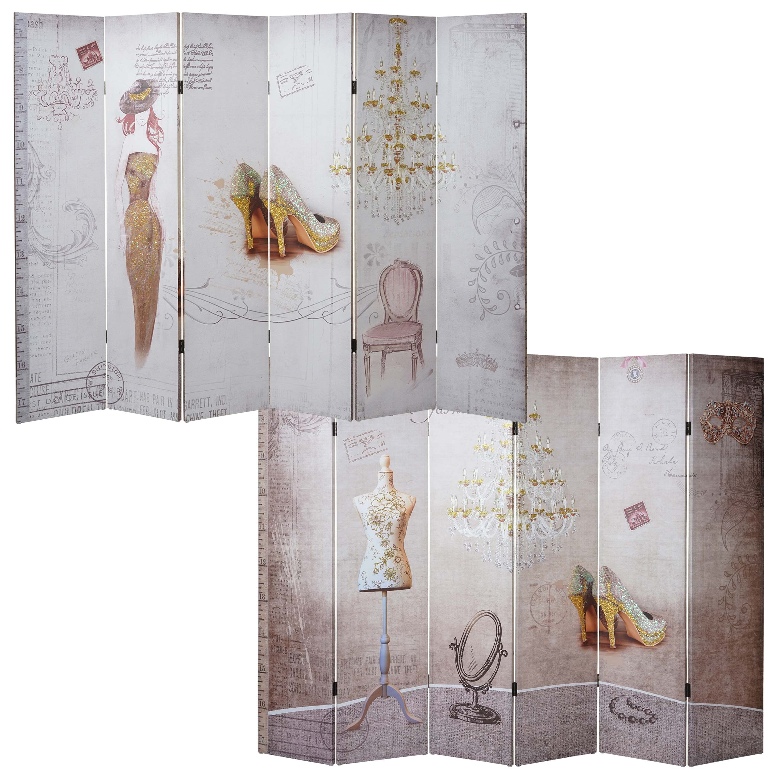 Foto Paravent Vintage, Separador de ambientes, Glitter Retro Fashion