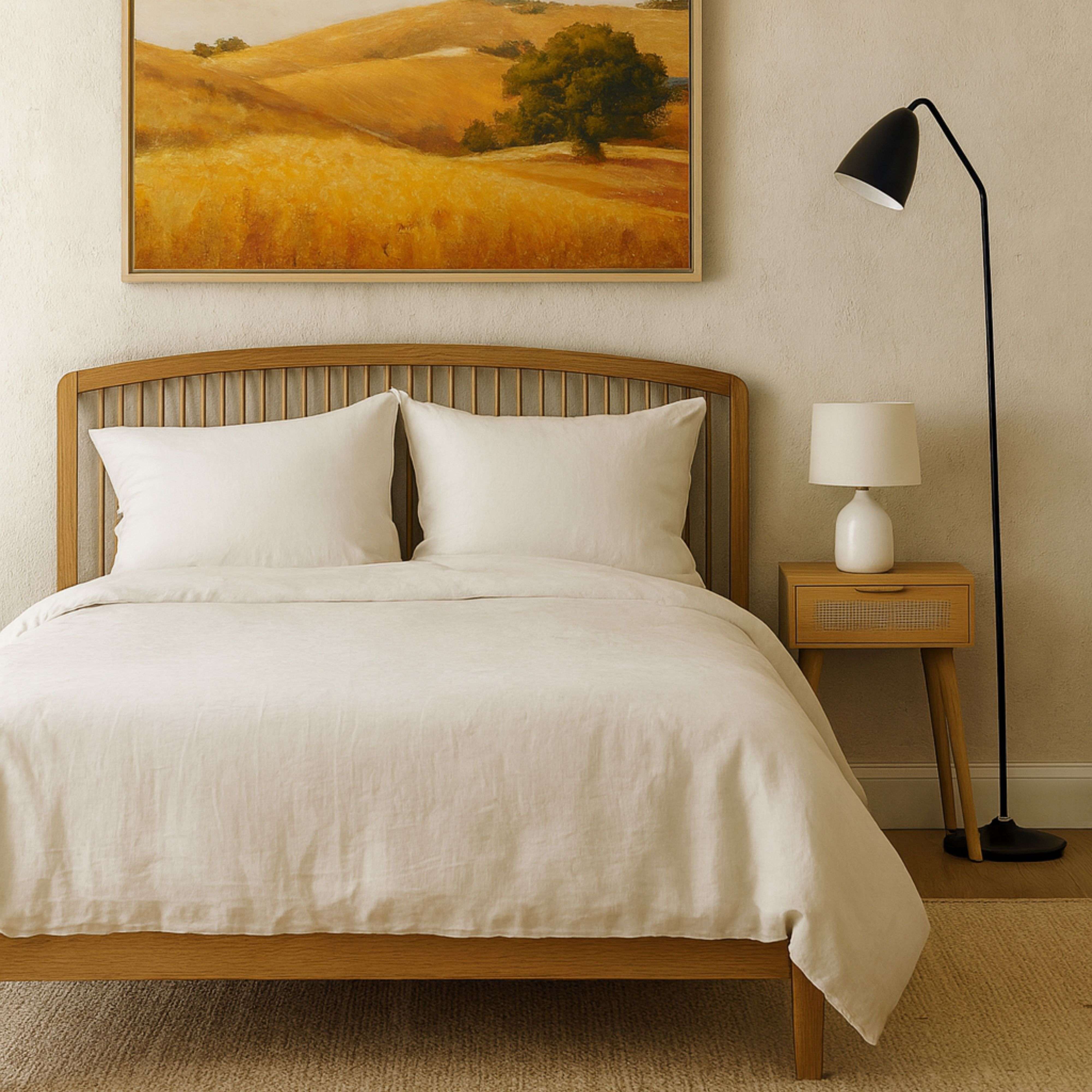 Mesilla de Noche Frisa de Dormitorio Estilo Natural en Color Pino y Rattán con 1 Cajón 40x52x30 cm - 5