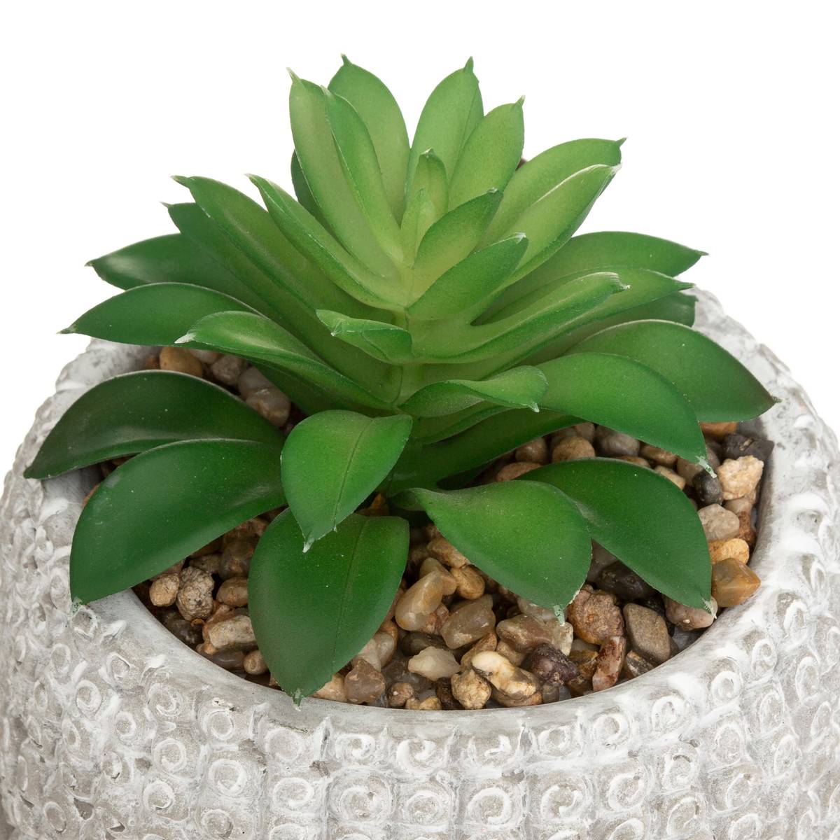 Plante Artificielle Bouddha Pot Ciment H13,5cm Blanc - Atmosphera Créateur d'intérieur - 3