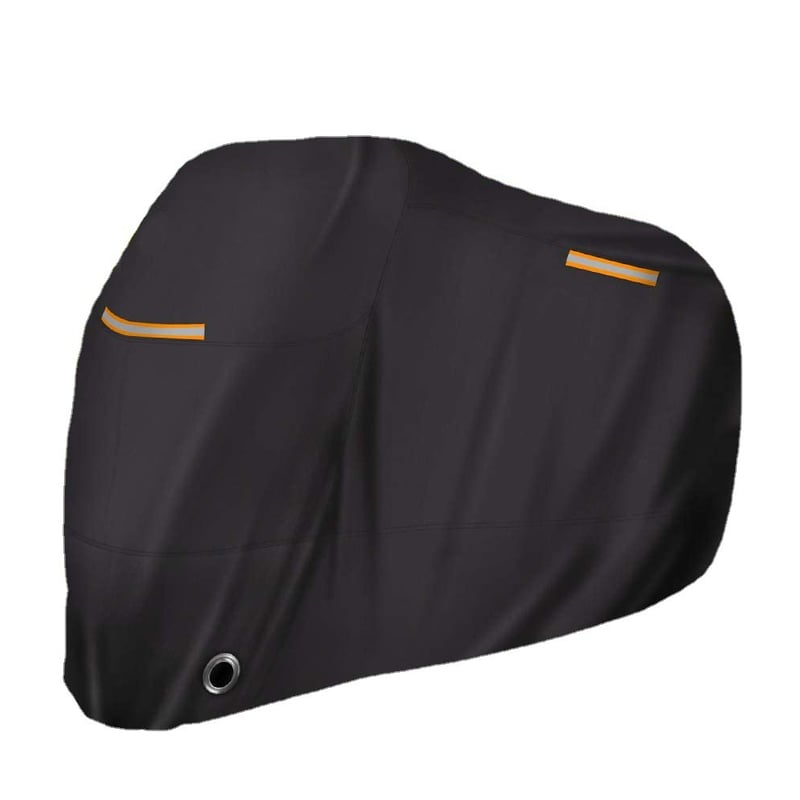 Czarny pokrowiec na rower z poliestru (220 x 95 x 110 cm, długość całkowita), z ochroną UV, odporny na kurz i deszcz, z dziurką na klucz, odpowiedni