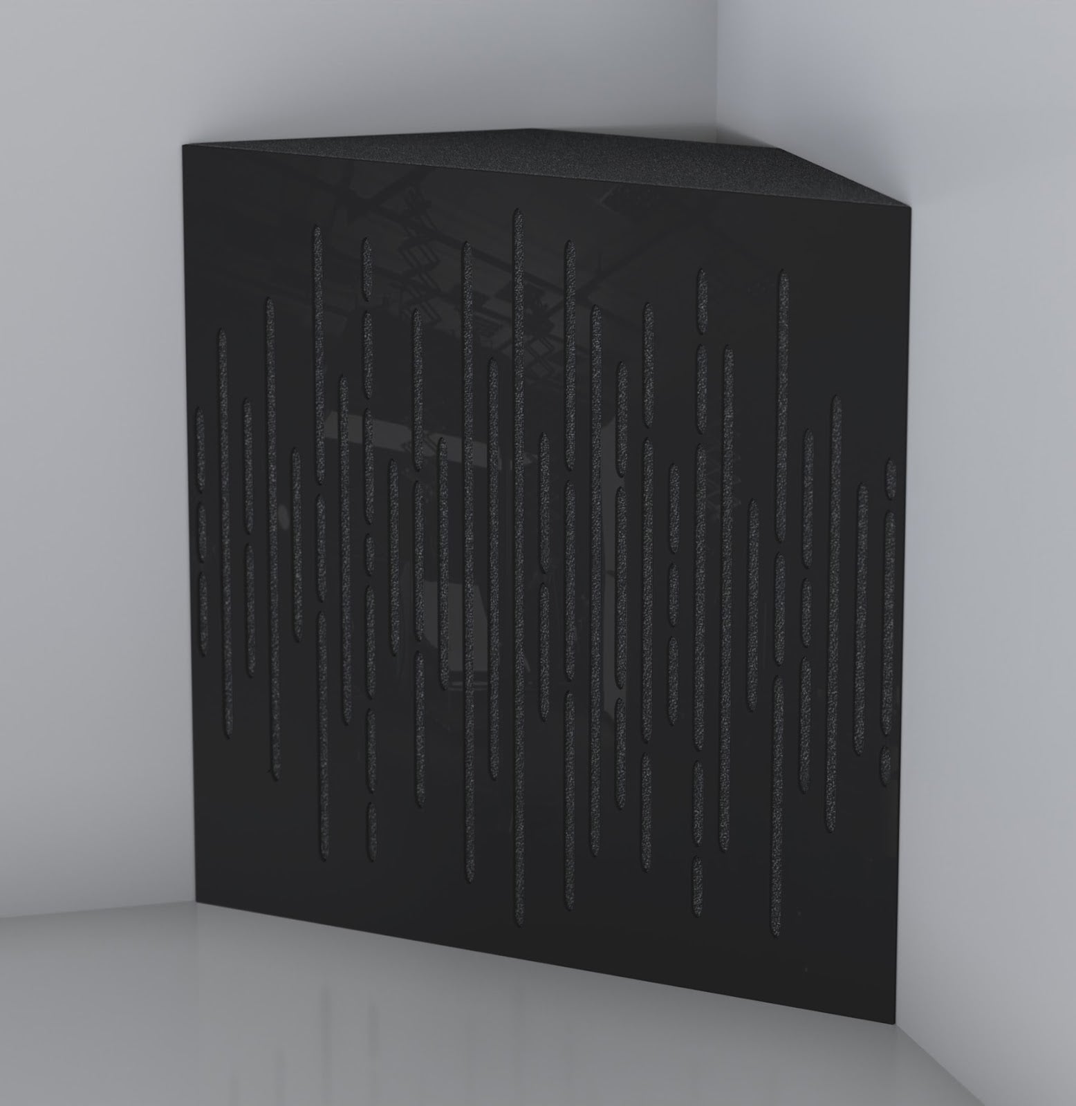Lot de 2 Pièges à basses WAVE acoustiques insonorisants 50x50x10 cm -Plastique perforé et mousse acoustique -Noir brilliant - 3