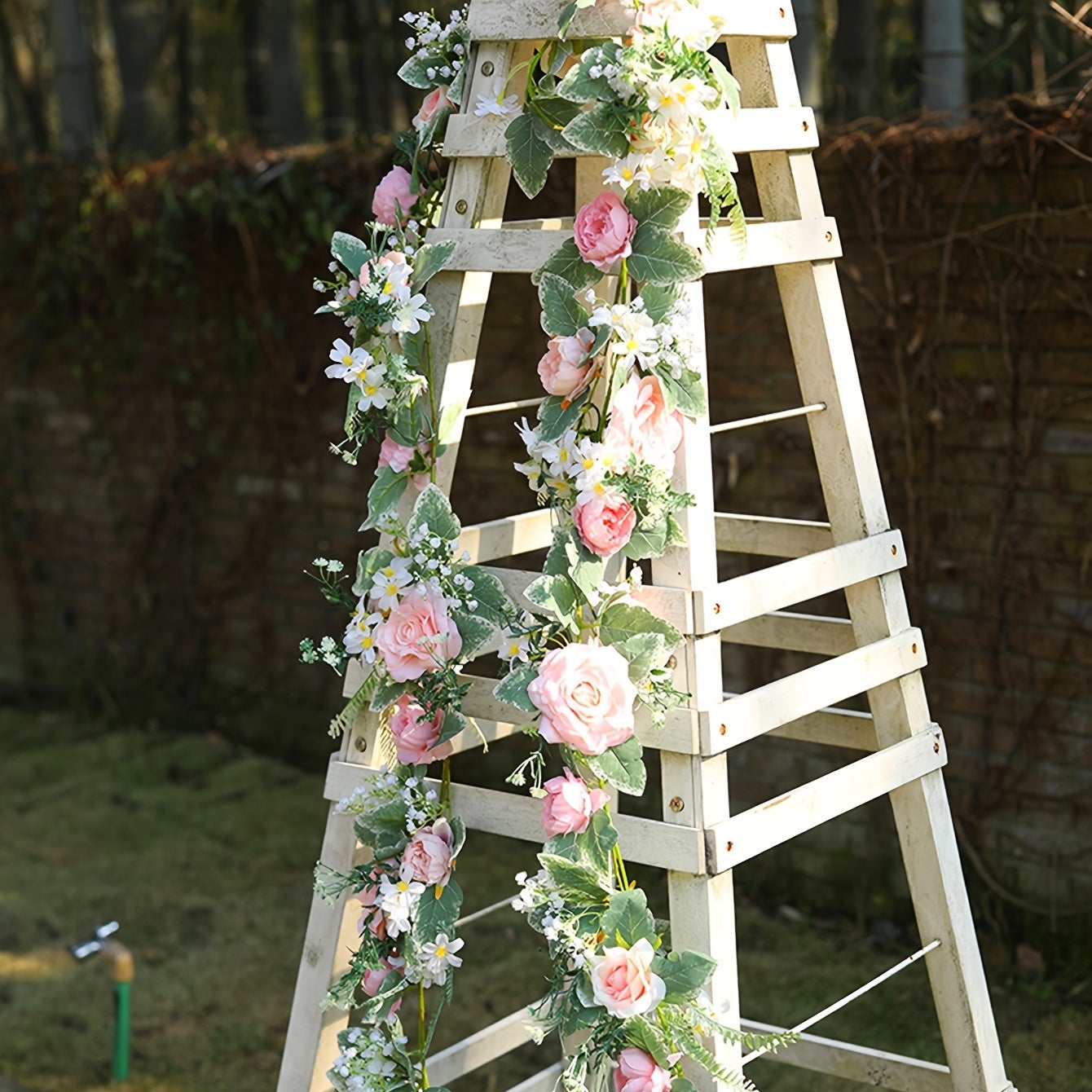 Décoration de fête, motif floral classique, guirlande classique, motif botanique, 170 cm, rose - 4