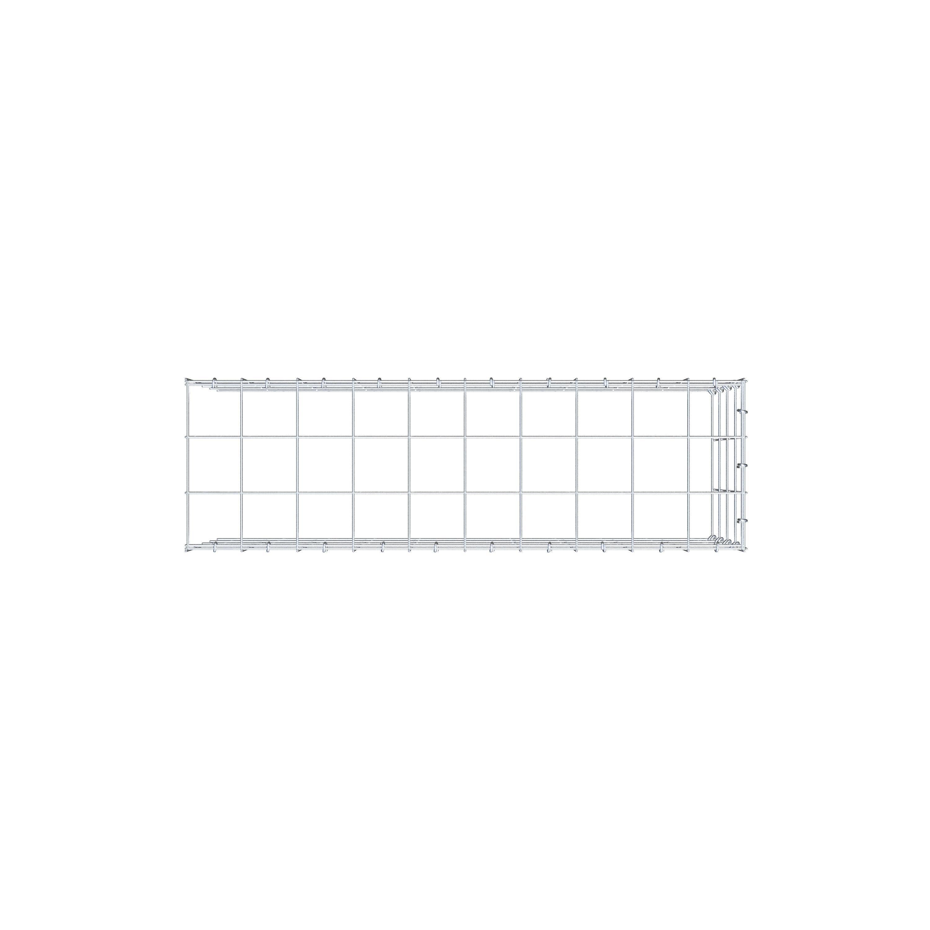 Gavión para ampliar y apilar, 100x40x30cm (LxHxP), malla 10 x 10cm, sin rejilla frontal ni inferior - 9