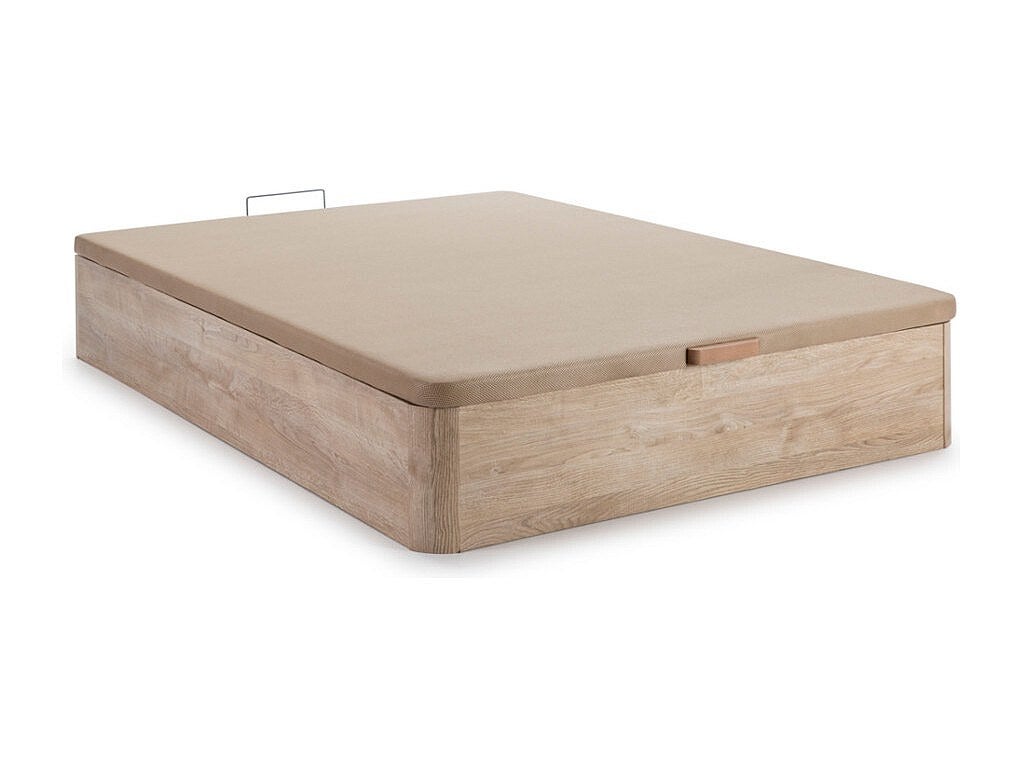 Zestaw 140 x 190 cm: stelaż skrzyniowy w jasnym naturalnym kolorze + materac z 7-strefowymi sprężynami kieszeniowymi i pianką memory o grubości 22 cm - 4
