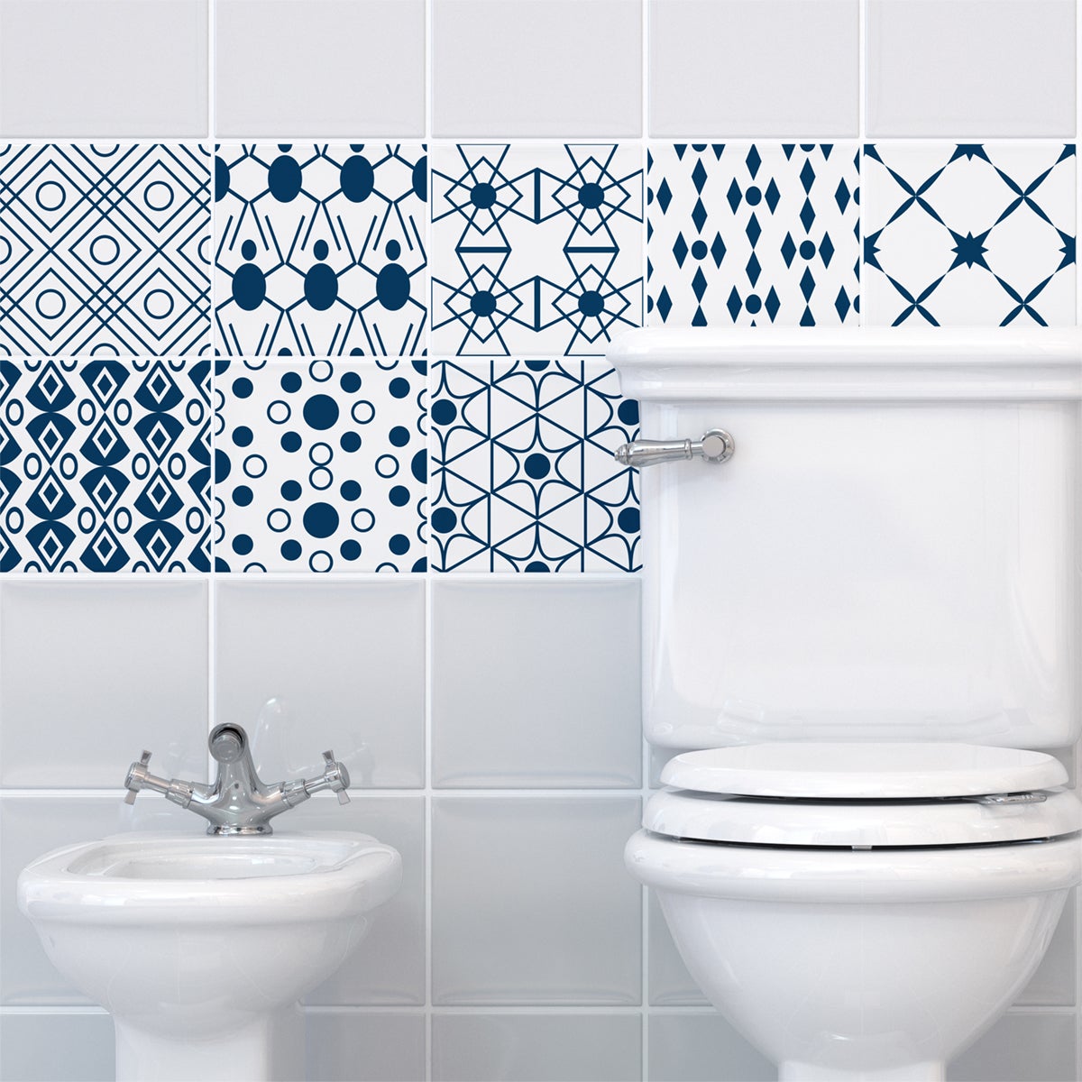 9 adesivi piastrelle di cemento scandinavo Latham - Sticker adesivo - adesivi murali - 9stickers15x15cm - 4