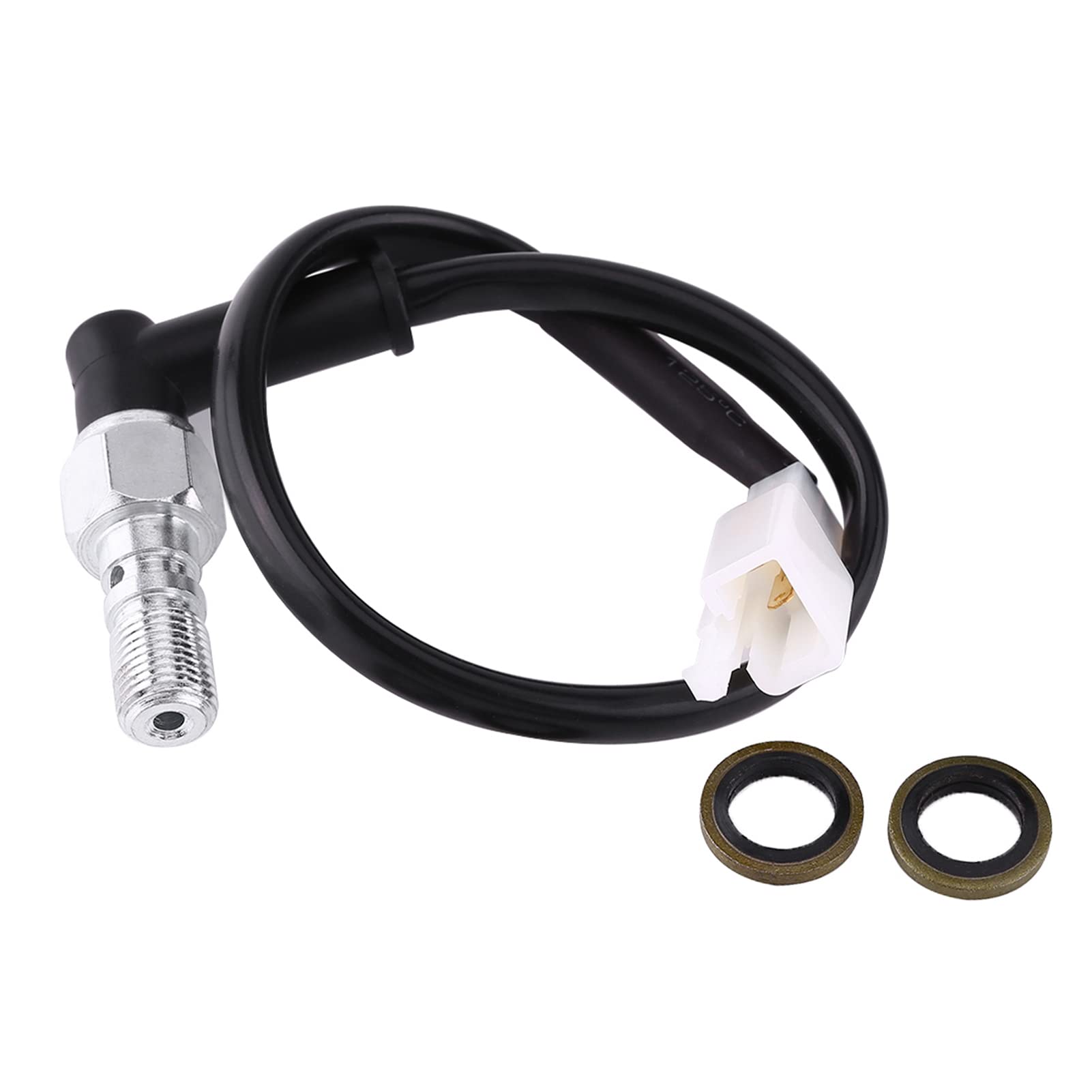 Interrupteur De Pression De Frein Hydraulique Double Boulon M10 X 1.25mm Pour Moto - Noir Argent