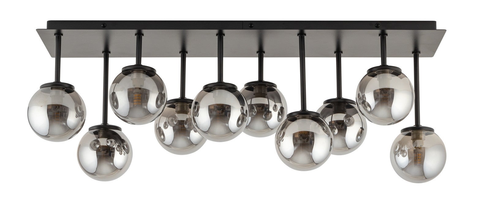 Lampa sufitowa wisząca Tulia czarno-szara 10xG9x12W dekoracyjna wym: 25 x 75 x 19 cm szkło SIGMA