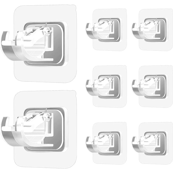 8 szt. uchwyt na drążek do zasłon bez wiercenia samoprzylepny uchwyt na drążek do zasłon haczyk N