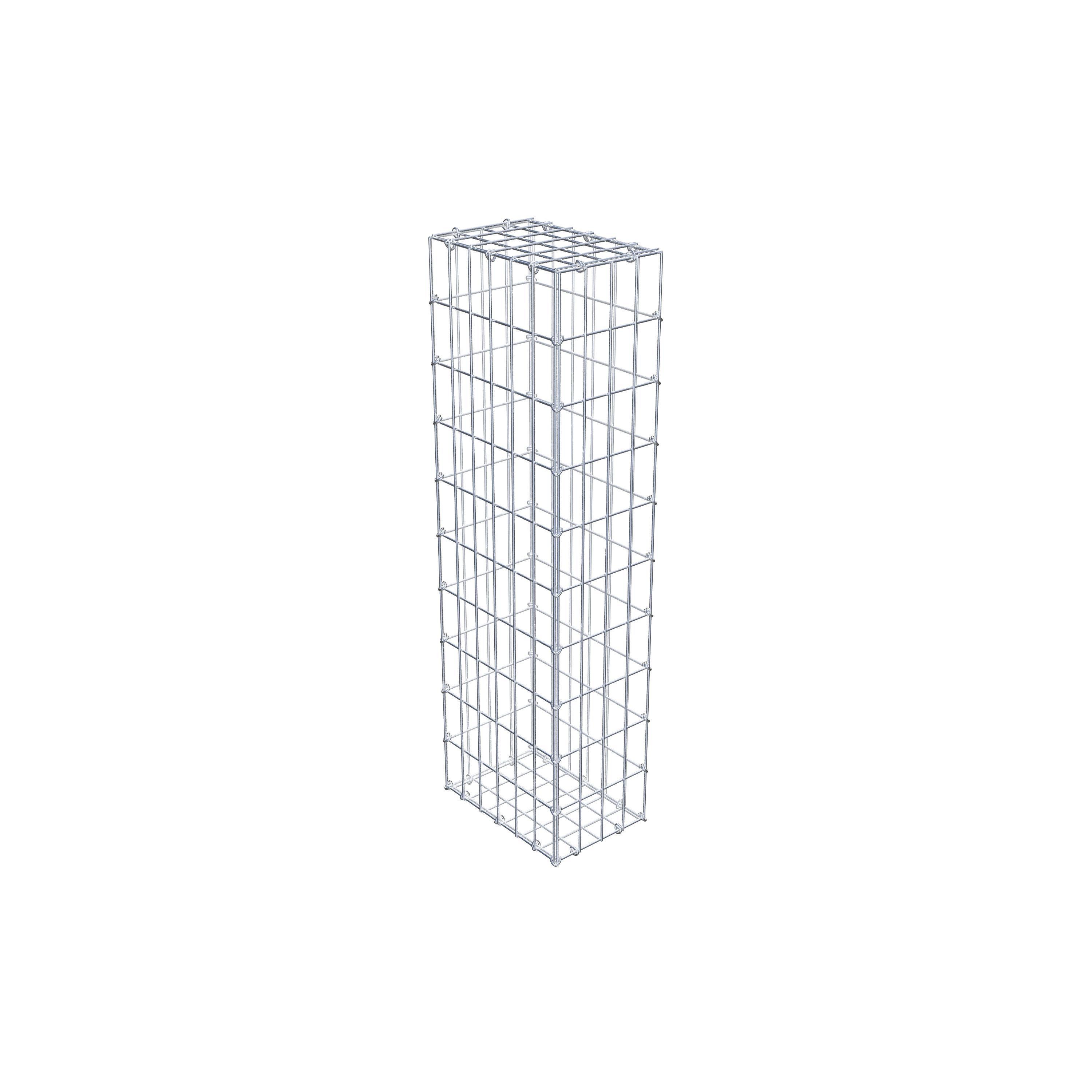 Gavión de acero galvanizado 100x30x20cm (LxAxP), malla 5 x 10cm, Anillo en C, jaula metálica para muro o jardín - 3