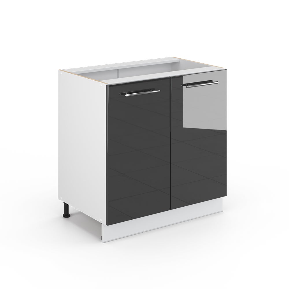 Vicco Szafka pod zlew Fame-Line, Antracyt wysoki połysk, 80 cm z półką, bez blatu roboczego
