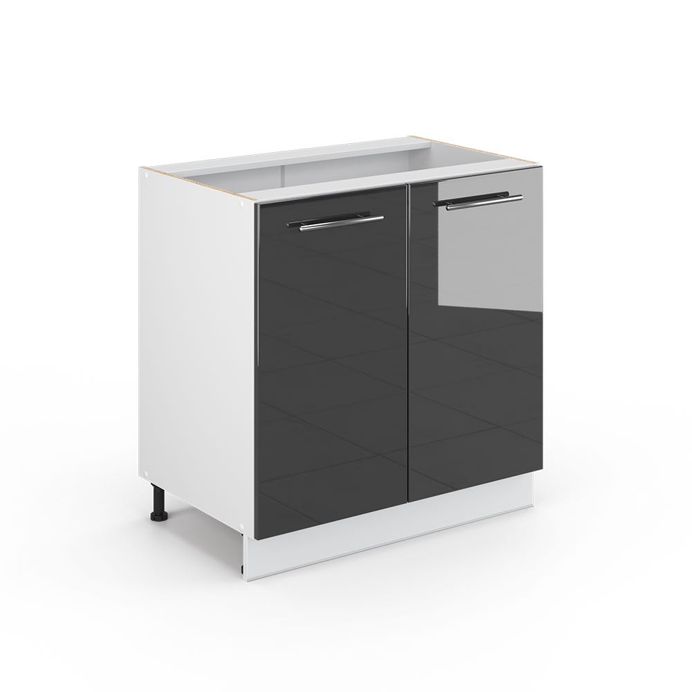 Kit Évier + Meuble Bas 50x50 Cm Blanc/Argenté – Robinet Extensible, Réservoir Savon, Râpe, Siphon Inclus
