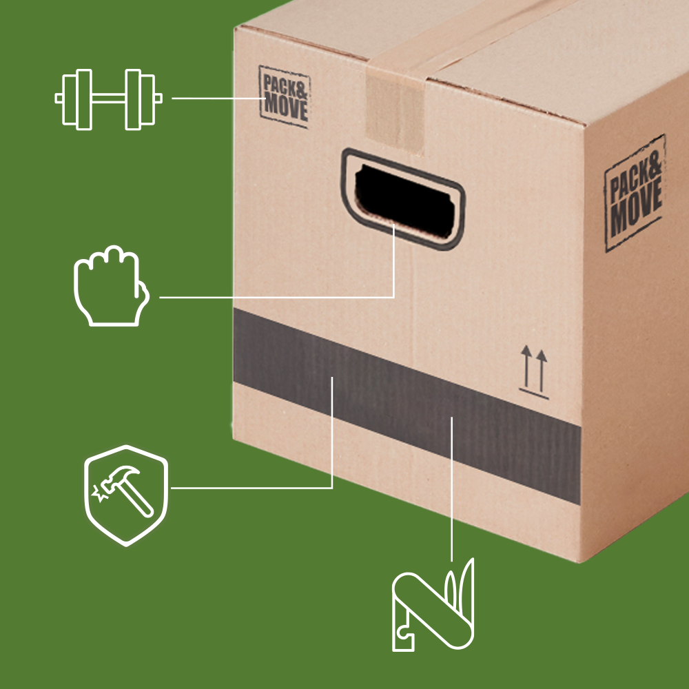 Pack and Move - Lot 40 cartons déménagement stockage standard - 60 x 30 x 30 cm - Poignées renforcées - 2 adhésifs offerts - 5
