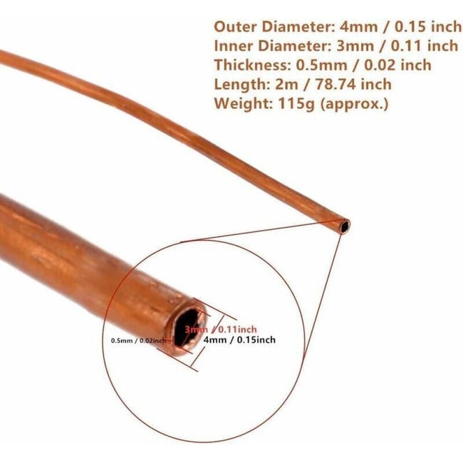 C1100 T2)Tubes En Cuivre Tuyaux De Réfrigération De 9 5 Mm De Diamètre C1100 T2)Tubes En Cuivre Tuyaux De Réfrigération De 9 5 Mm De Diamètre