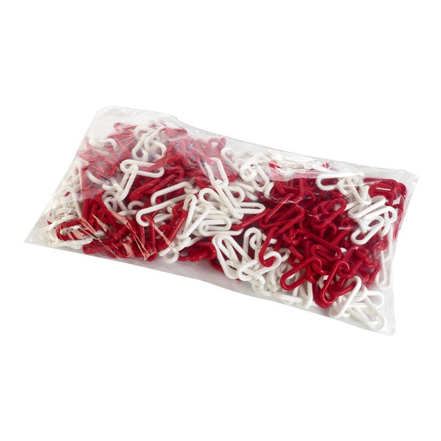 Chaîne plastique Rouge et Blanche - Ø 10mm x 25m en sac - SIGNAL - 1205086
