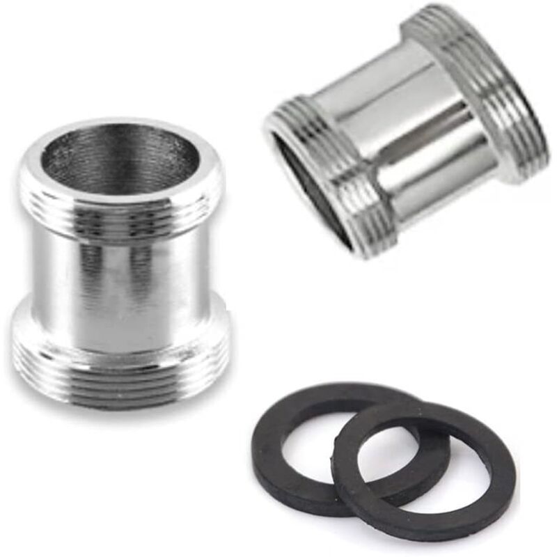 Lot de 2 adaptoare pentru robinet din alamă, filet exterior NPT 22 mm, conector aerator robinet chiuvetă