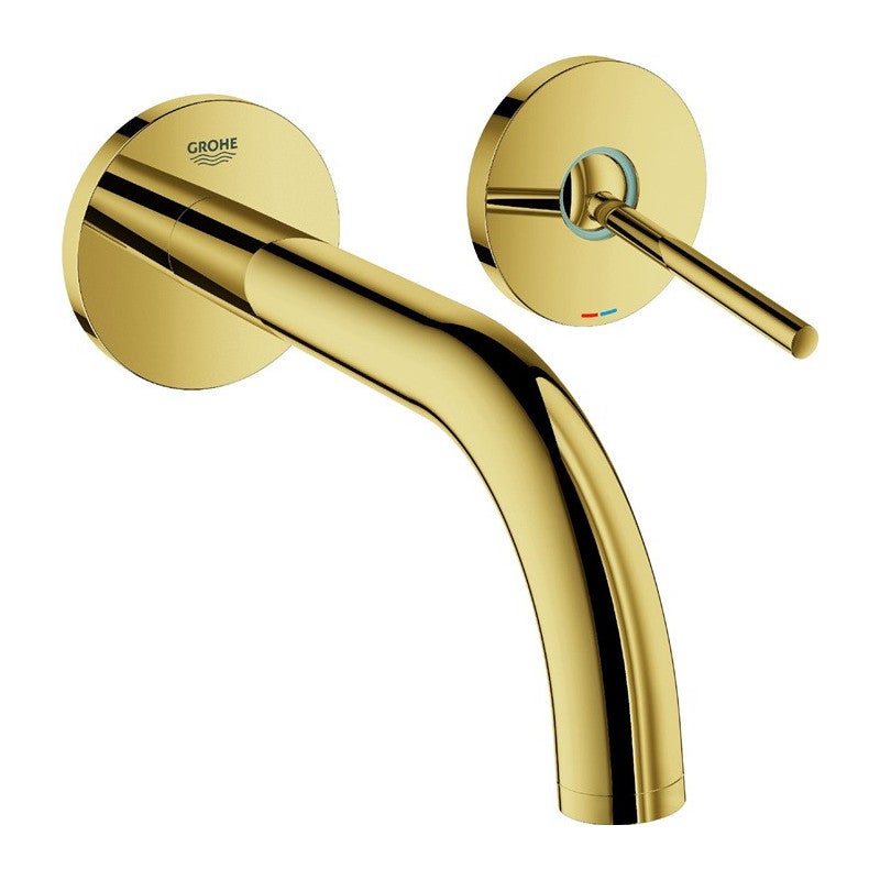 Baterie lavoar Grohe 19287GL3, Atrio, pe perete, 185 mm, necesita valva, lucios, auriu