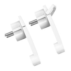 Fiche électrique Plate Avec Crochet Mâle Blanc 2P T 16A DHOME