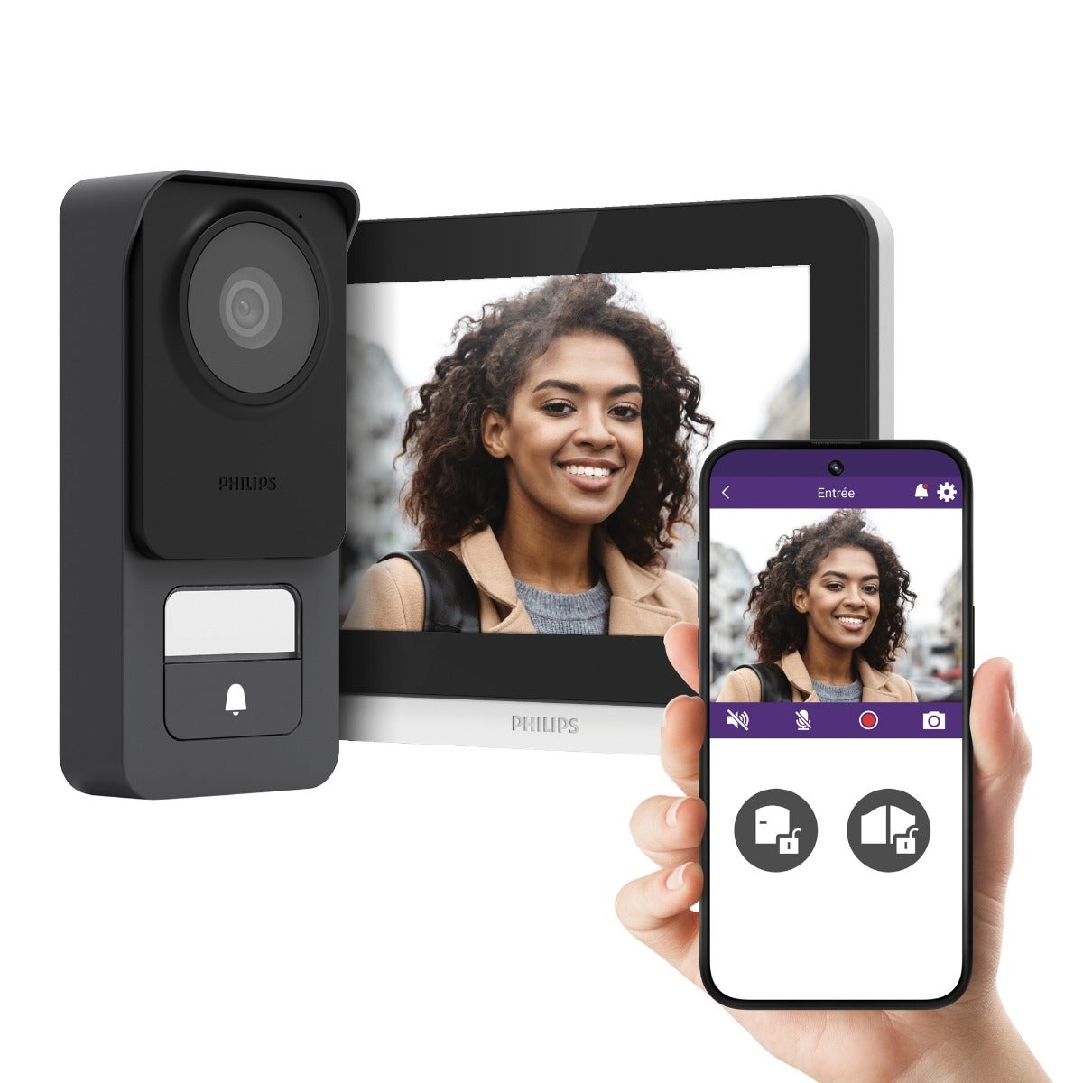 Visiophone filaire et connecté Image qualité 3K Philips WelcomeEye Connect 3 avec transformateur - 2