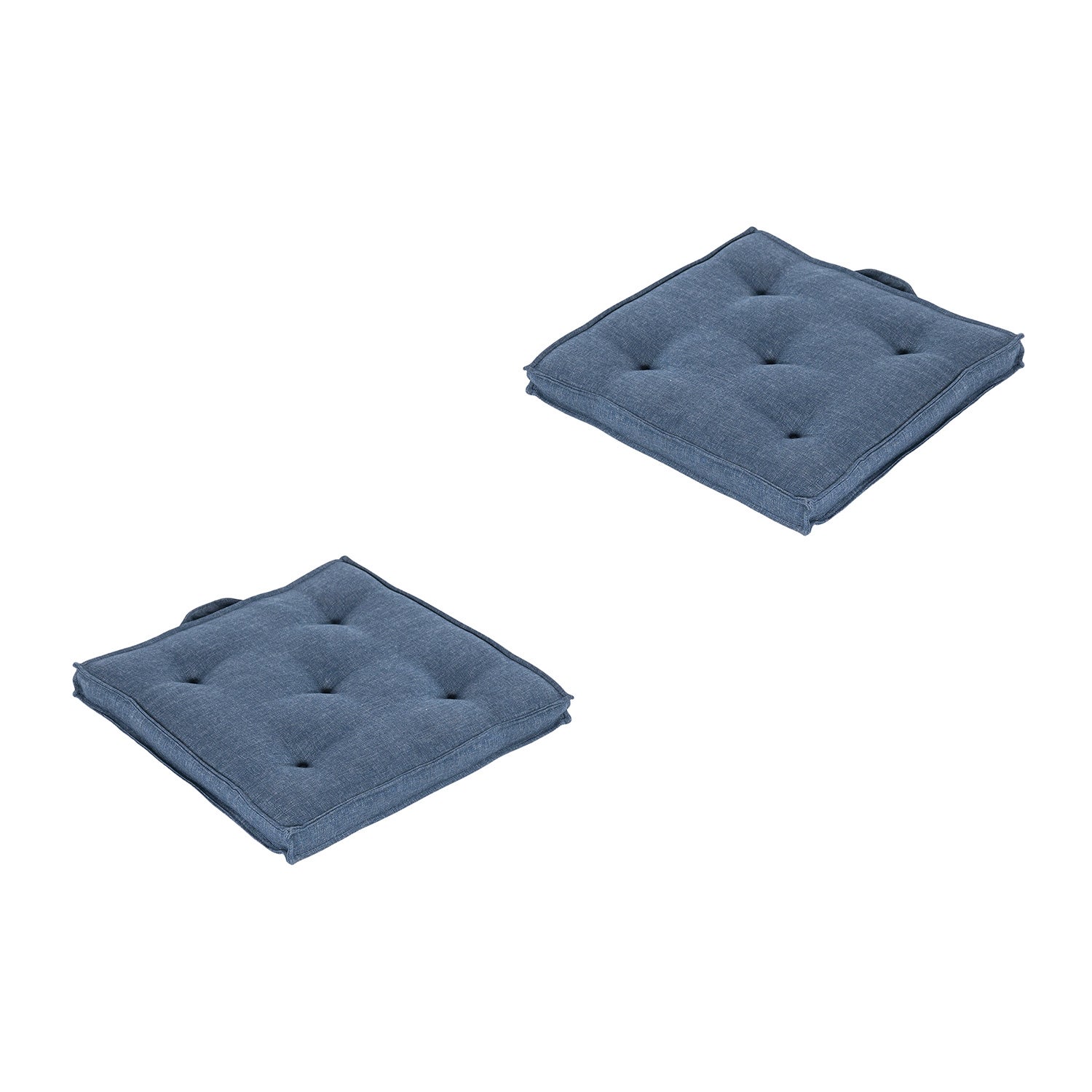 Pack de 2 cojines para sillas de jardín olefin azul 42x42 cm