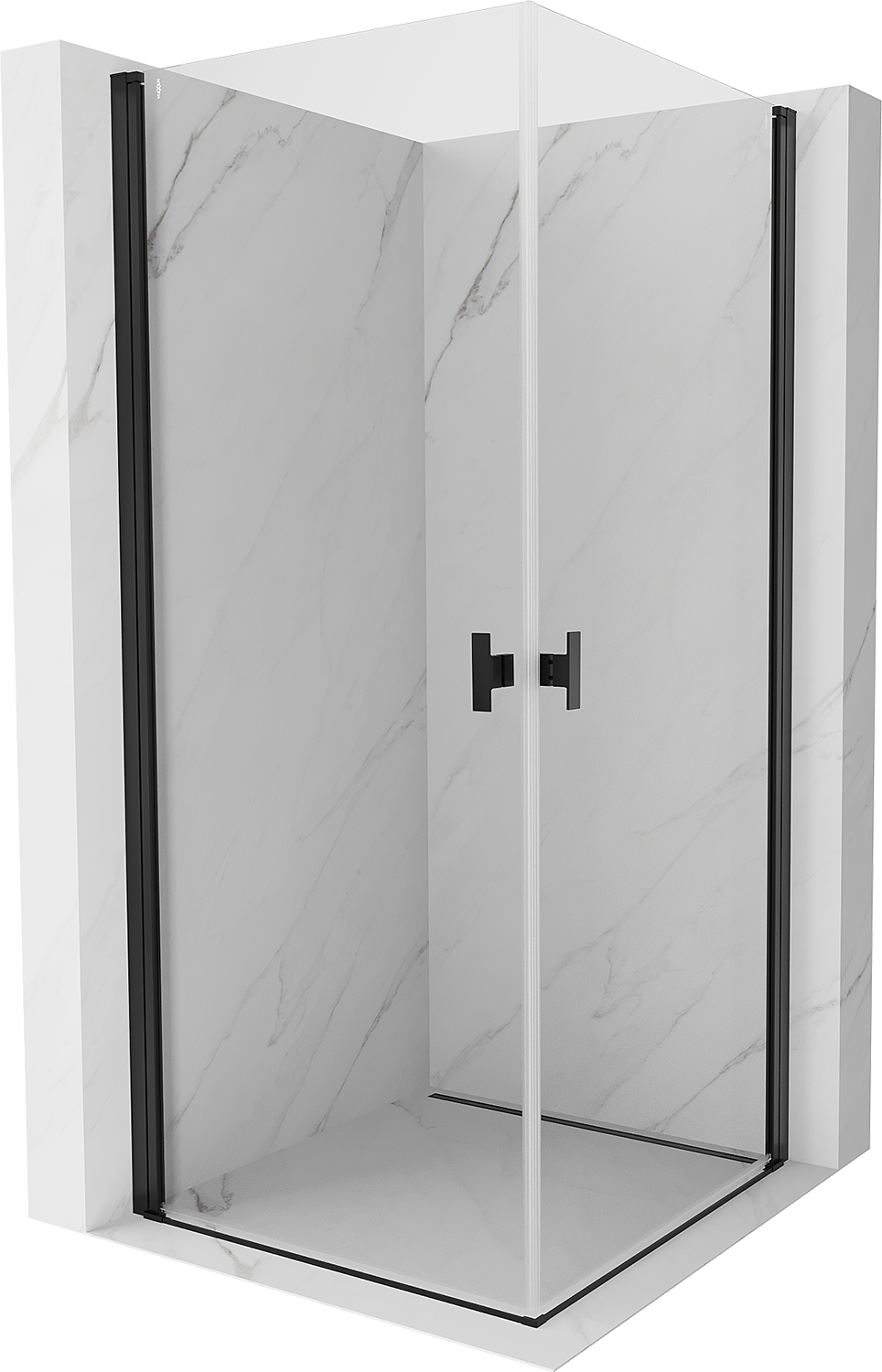 Mexen Mist-B Duo kabina prysznicowa uchylna 70 x 70 cm, transparent, czarna - 8A2-070-070-70-00