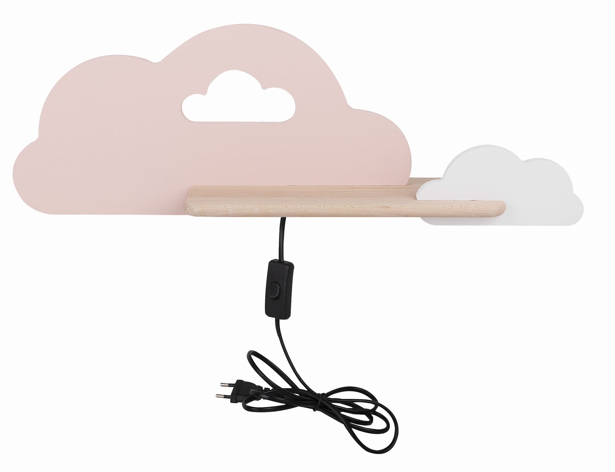Kinkiet ścienny Cloud różowo-biały-jasne drewno LED 5W 4000K 250lm wym: 18,5 x 53 x 12 cm metal IP20 Candellux