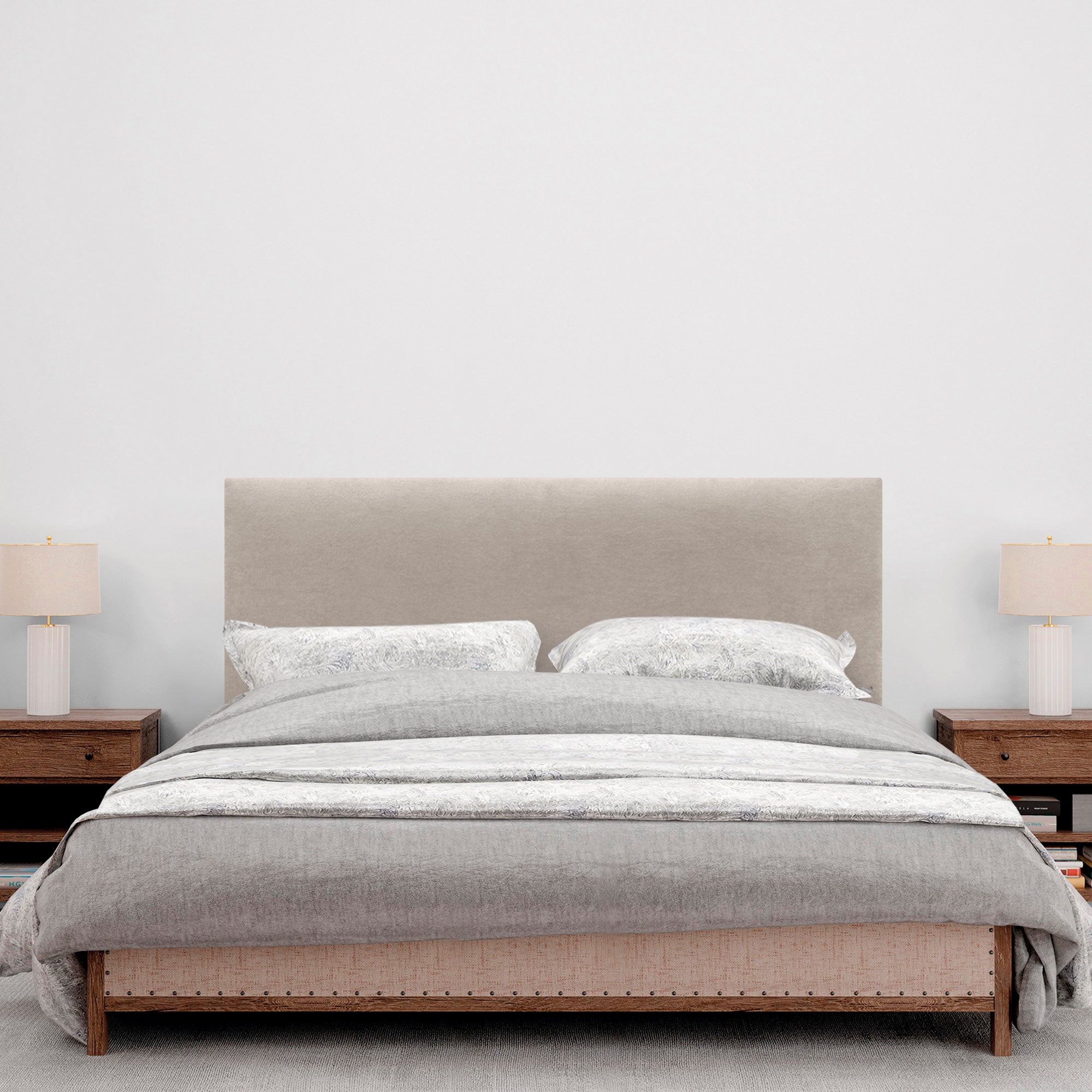 DHOME Cabeceira em Tecido AQUALINE Liso Cabeceira Estofada Cama de Luxo (Tecido Beige, 160cm (Camas 150/160) - 4