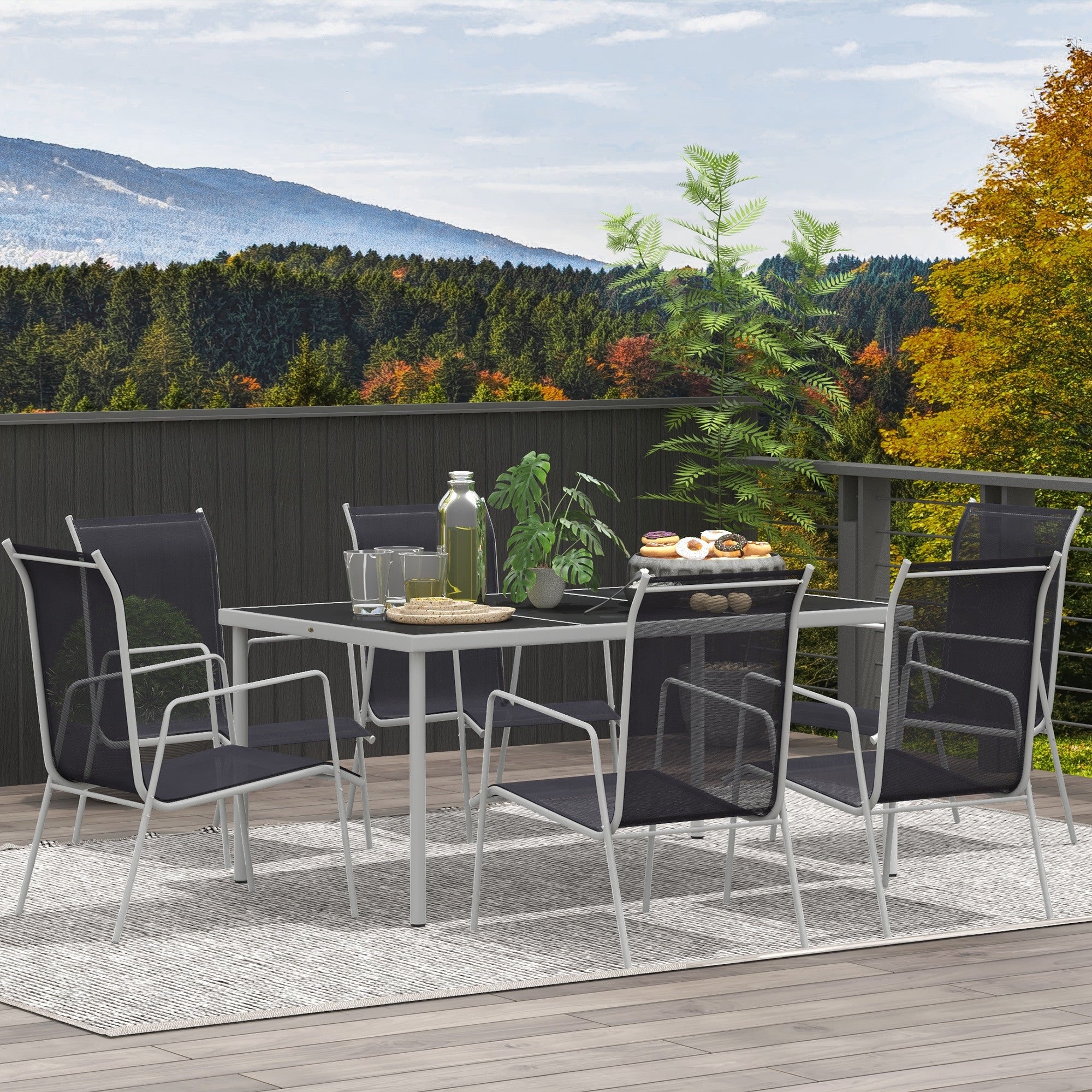 Tavolo Allungabile 180cm Set Giardino Pezzi Outsunny Tavolo