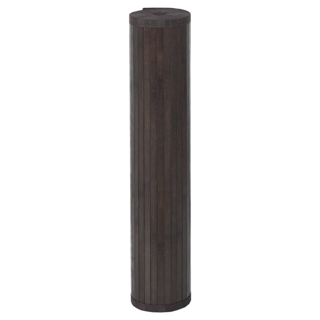 Tapis rectangulaire marron foncé 100x1000 bambou - 3