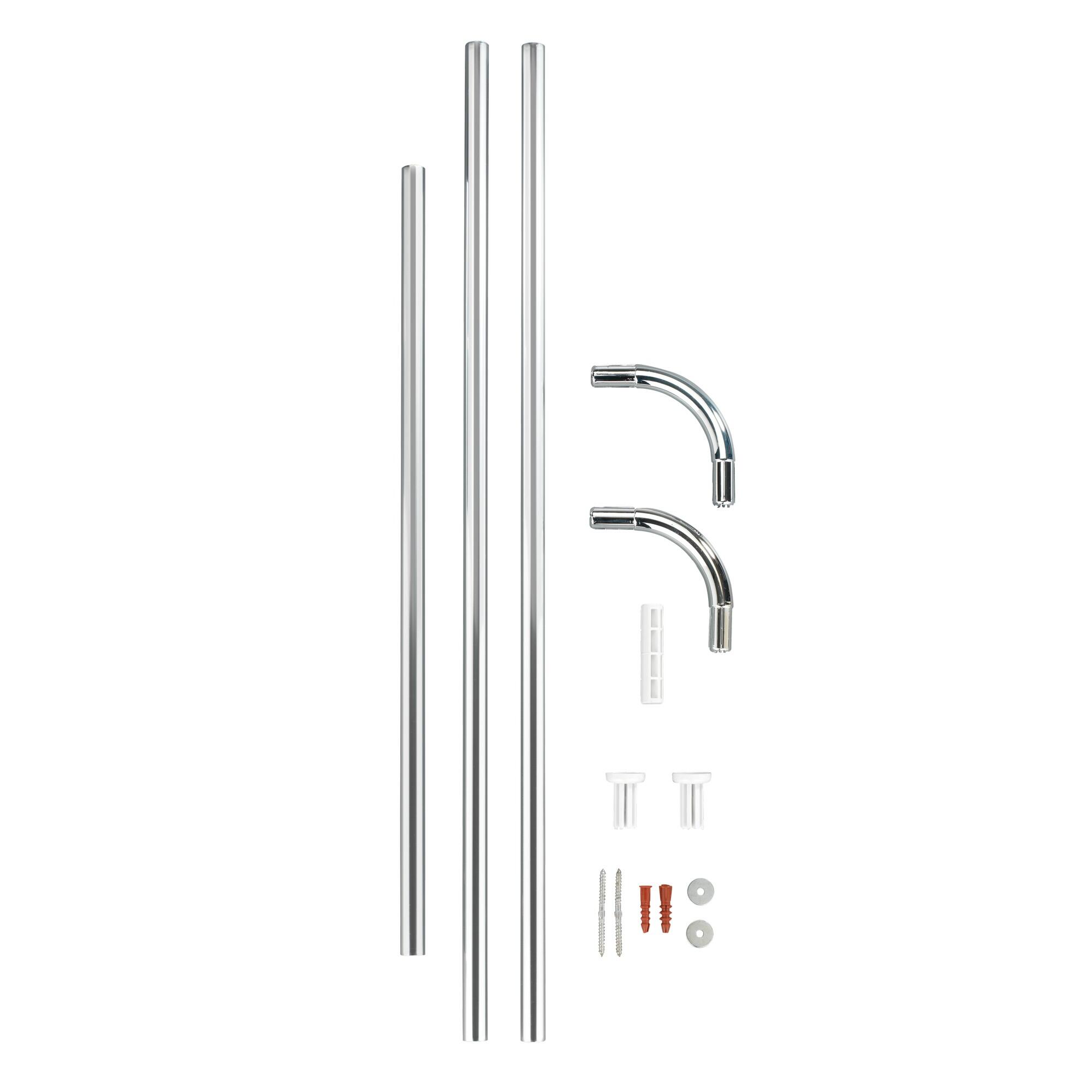 Barre de rideau de douche gris / argent 92 cm - 2