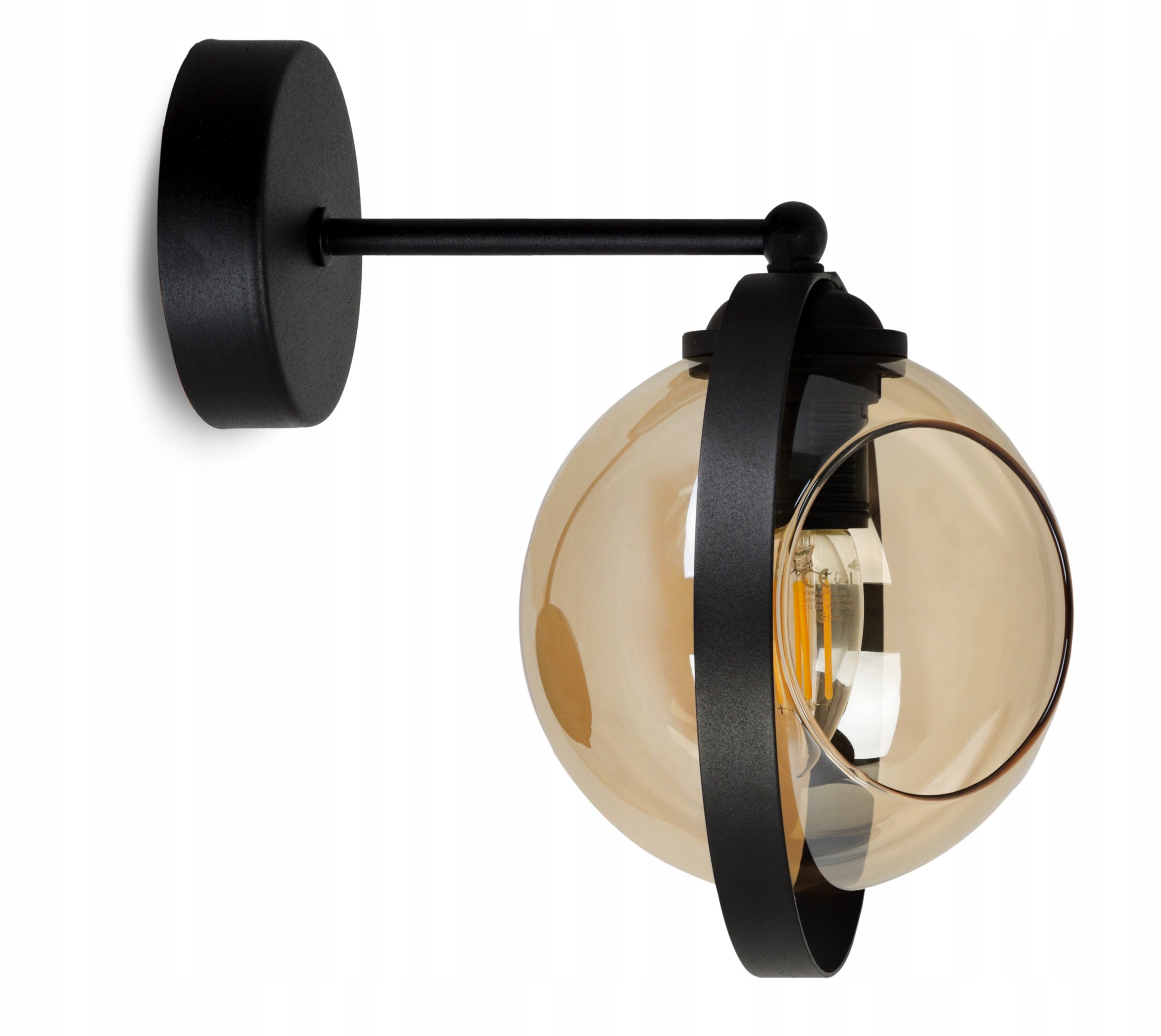 Lampa kinkiet ścienny Ring modern 1xE27 klosz kula miodowy Light Home LH