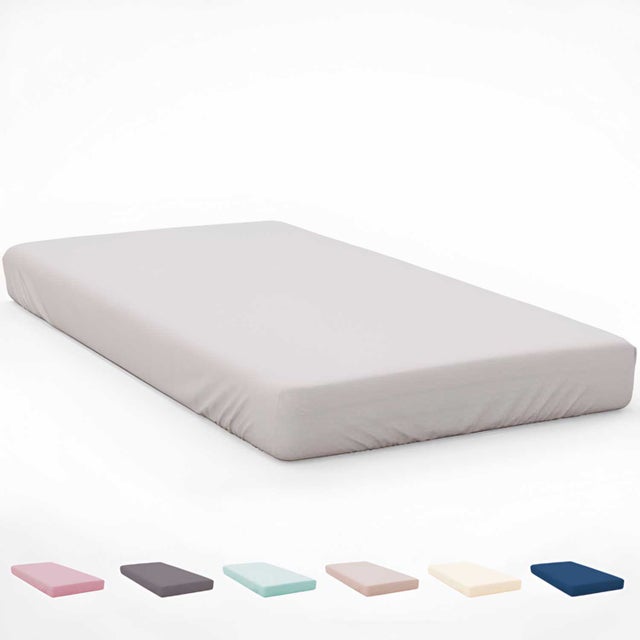 Naturals Home - Drap - housse - 100% Polyester - Lit 180 - 180x190/200 Cm - Gris Clair