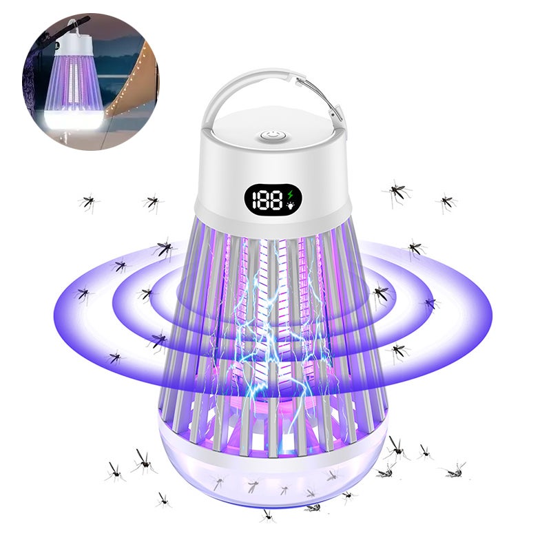 MODOAO 3 Pezzi Lampada LED Campeggio Ricaricabile USB - Portatile 400mAh, 3 Velocità, Impermeabile, Con Gancio - 2