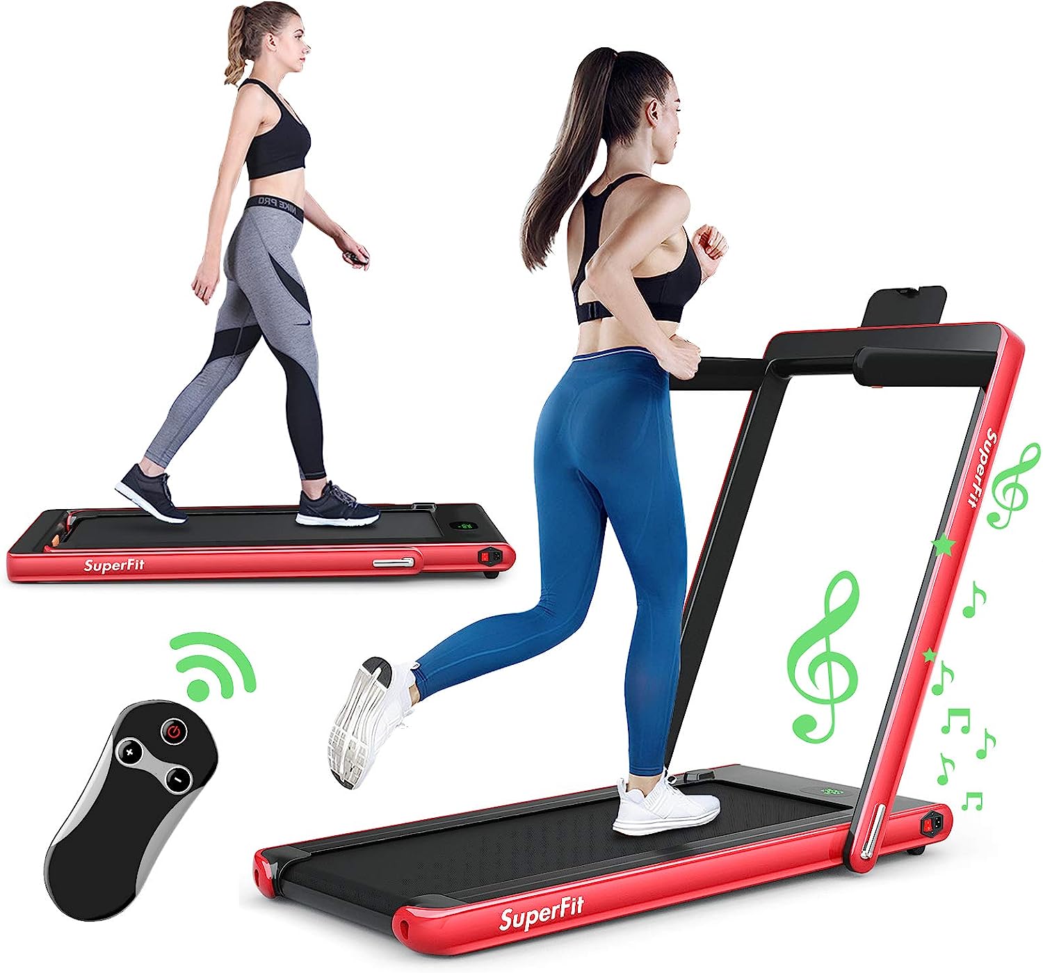 Tapis Roulant Elettrico Pieghevole 3.0 HP – Velocità 1-12 Km/h, Nastro 40x100 Cm, Montante Estensibile, APP Bluetooth E Telecomando
