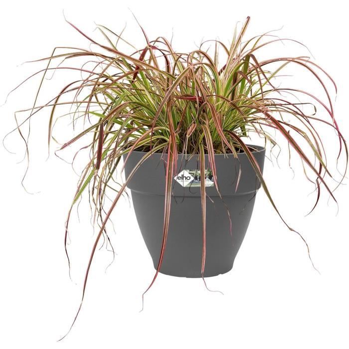 Pot De Fleurs Rond VIBIA - Plastique Réservoir - Ø40 - Anthracite - 9