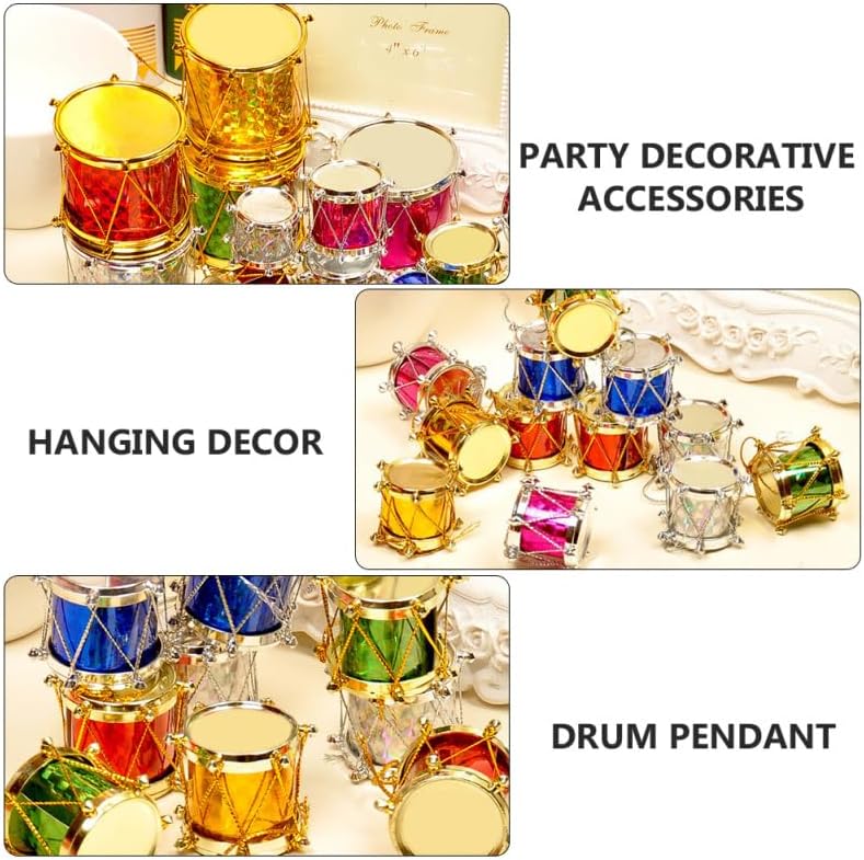 Mini tambours de Noël (30 pièces) - Décorations de Noël - Accessoires de décoration de fête - 4