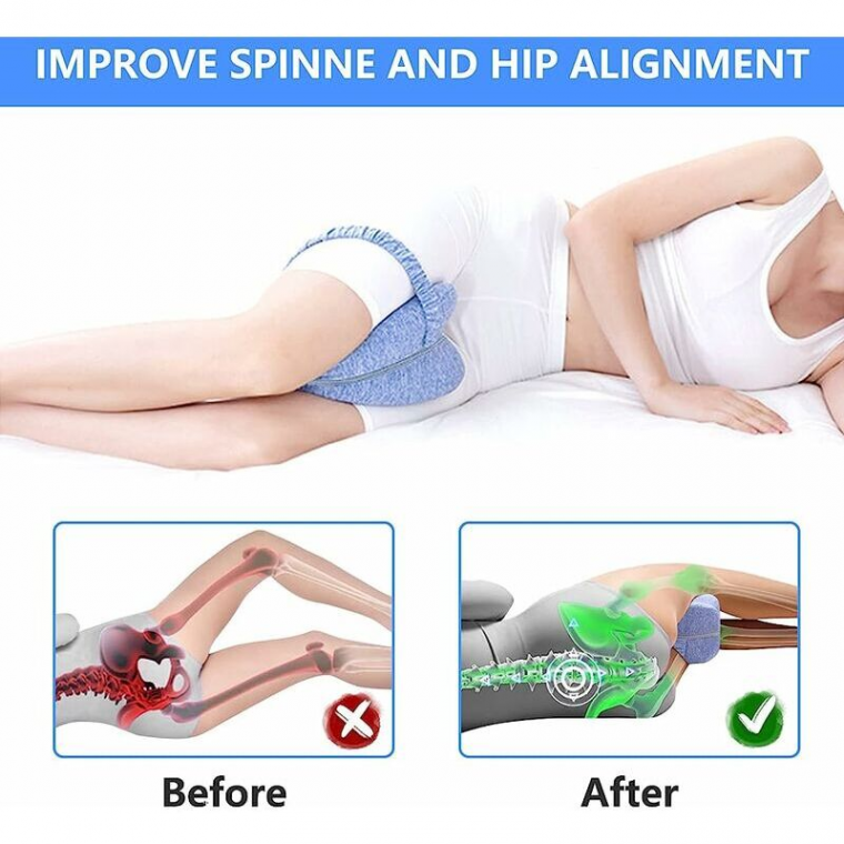 Oreiller de genou pour dormir sur le côté, coussin de levage de jambe, oreiller de jambe confortable, genouillères pour dormir, oreiller de jambe orth - 4
